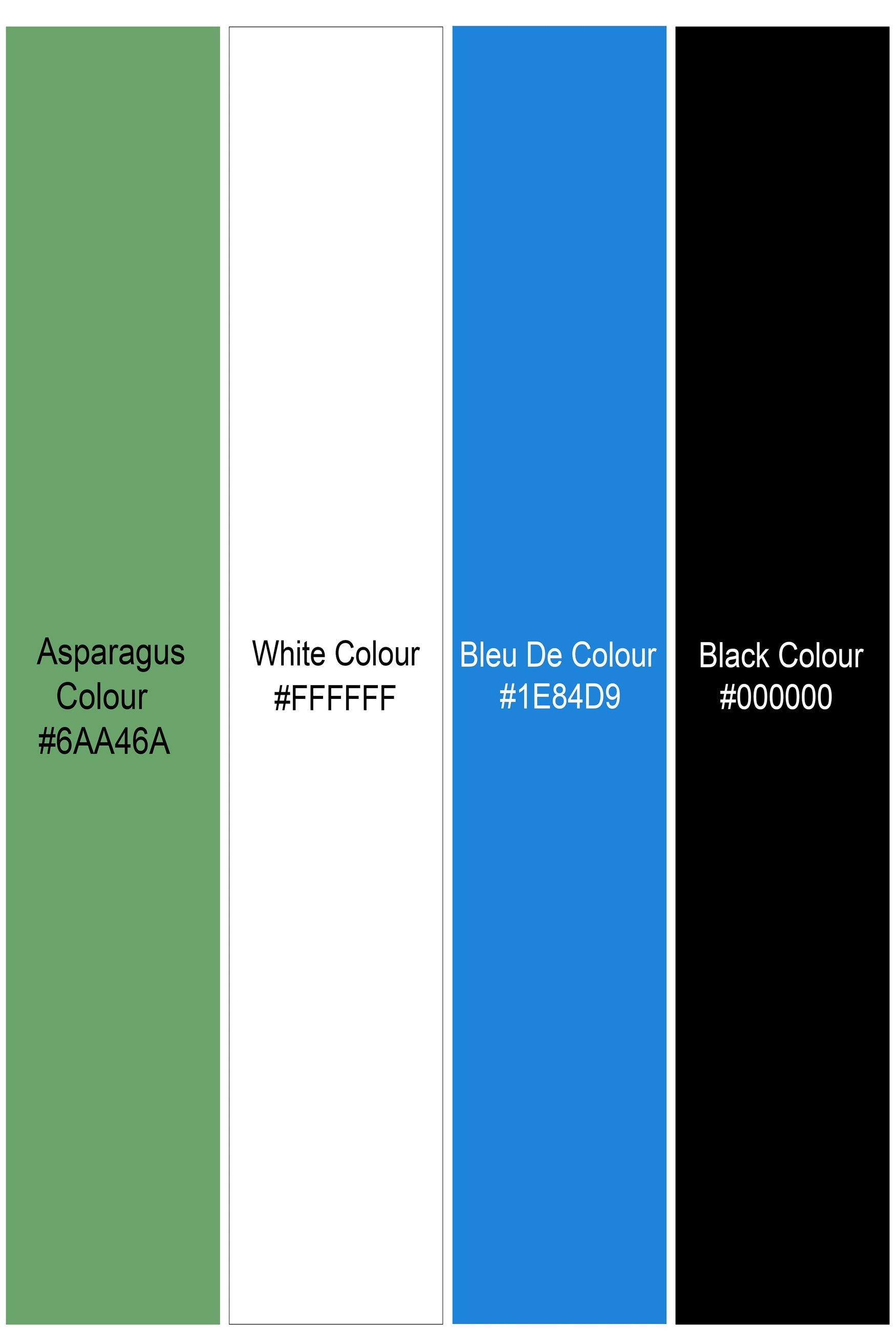 Asparagus Green and White Plaid with Funky Print Subtle Sheen Super Soft Premium Cotton Designer Shirt