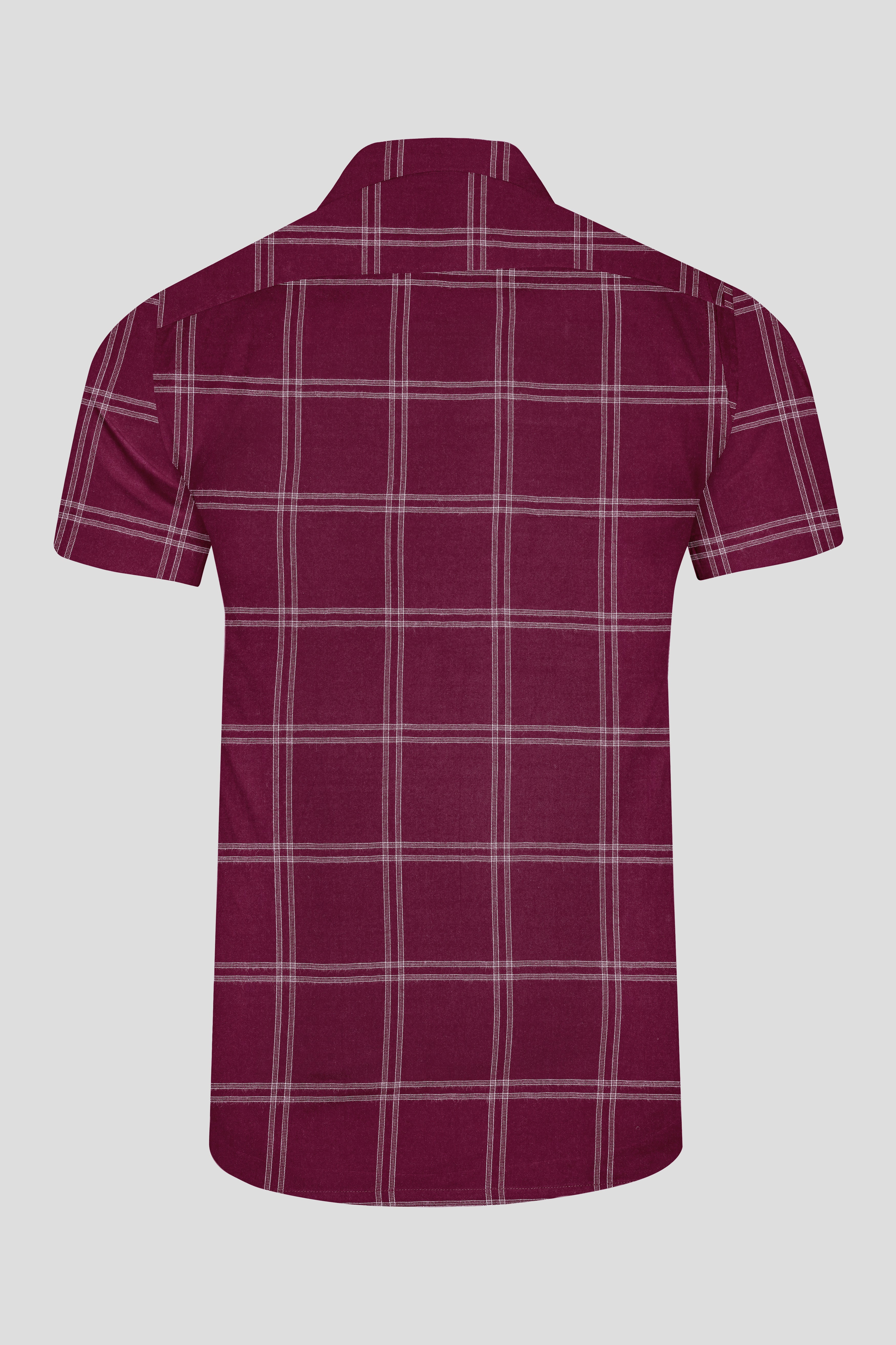 Barossa Maroon checkered half sleeve Flannel Shirt