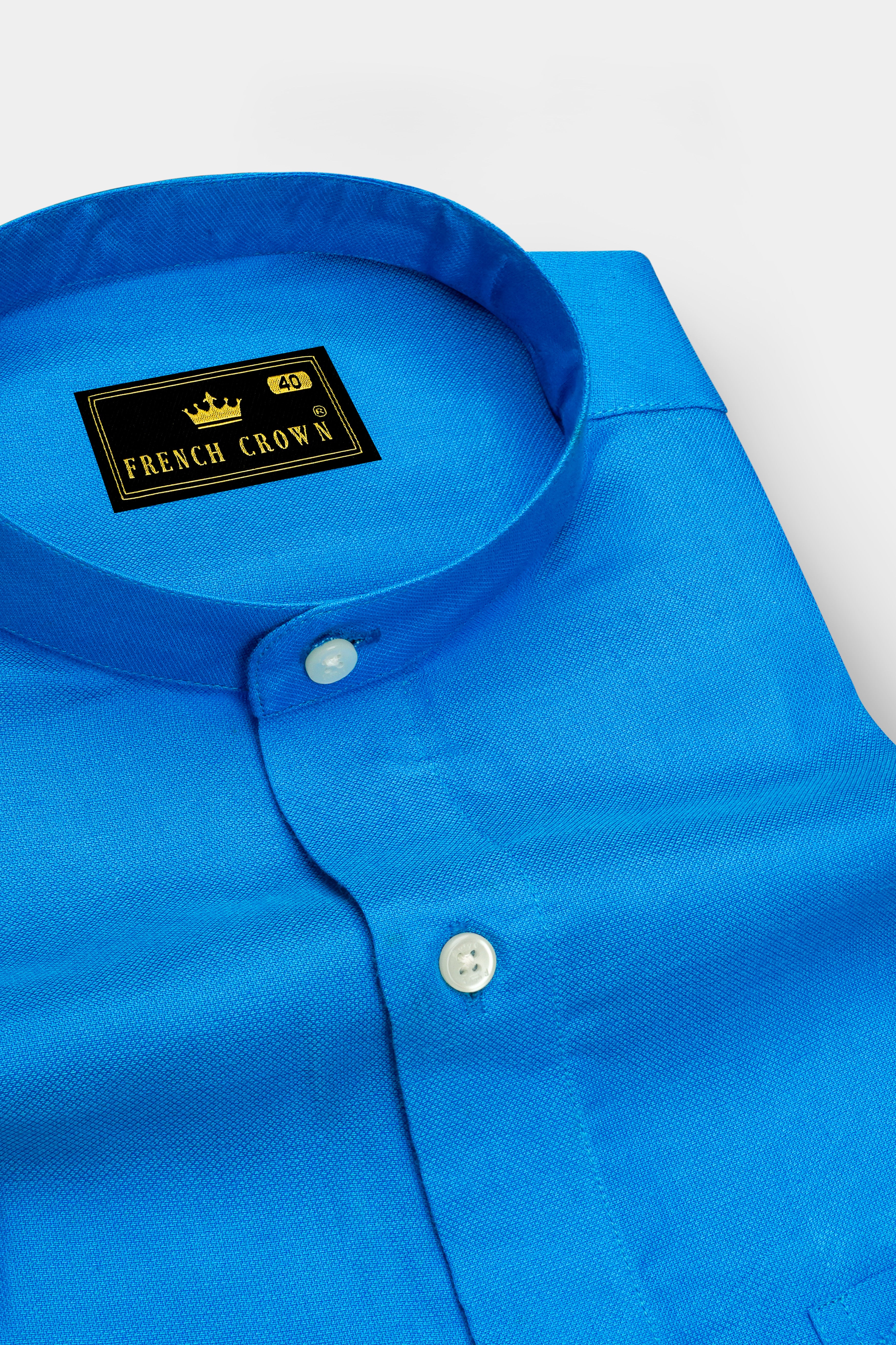 Radiance Blue Dobby Textured Premium Giza Cotton Shirt