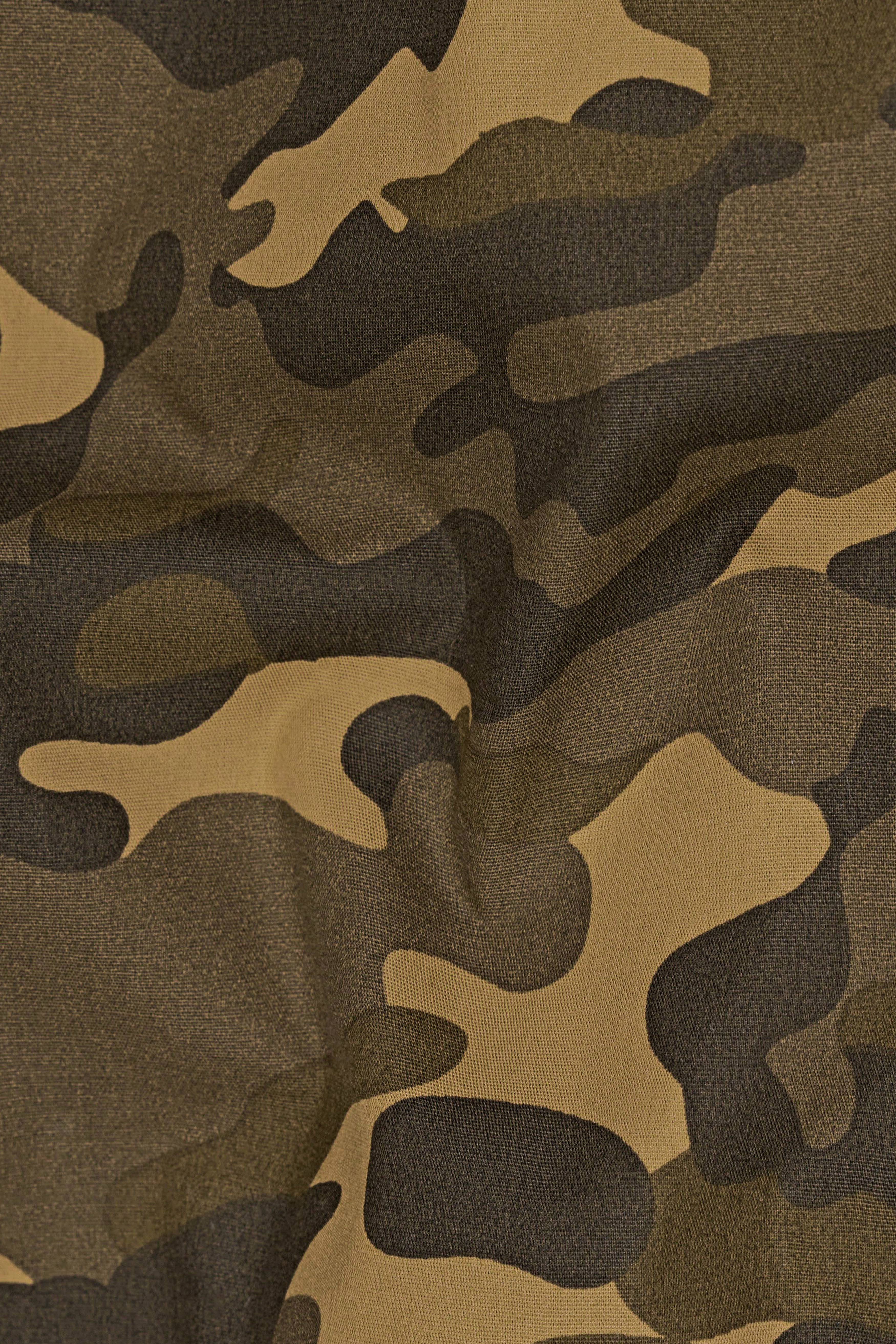 Birch Brown with Millbrook Green Camouflage Patchwork Royal Oxford Bomber Jacket