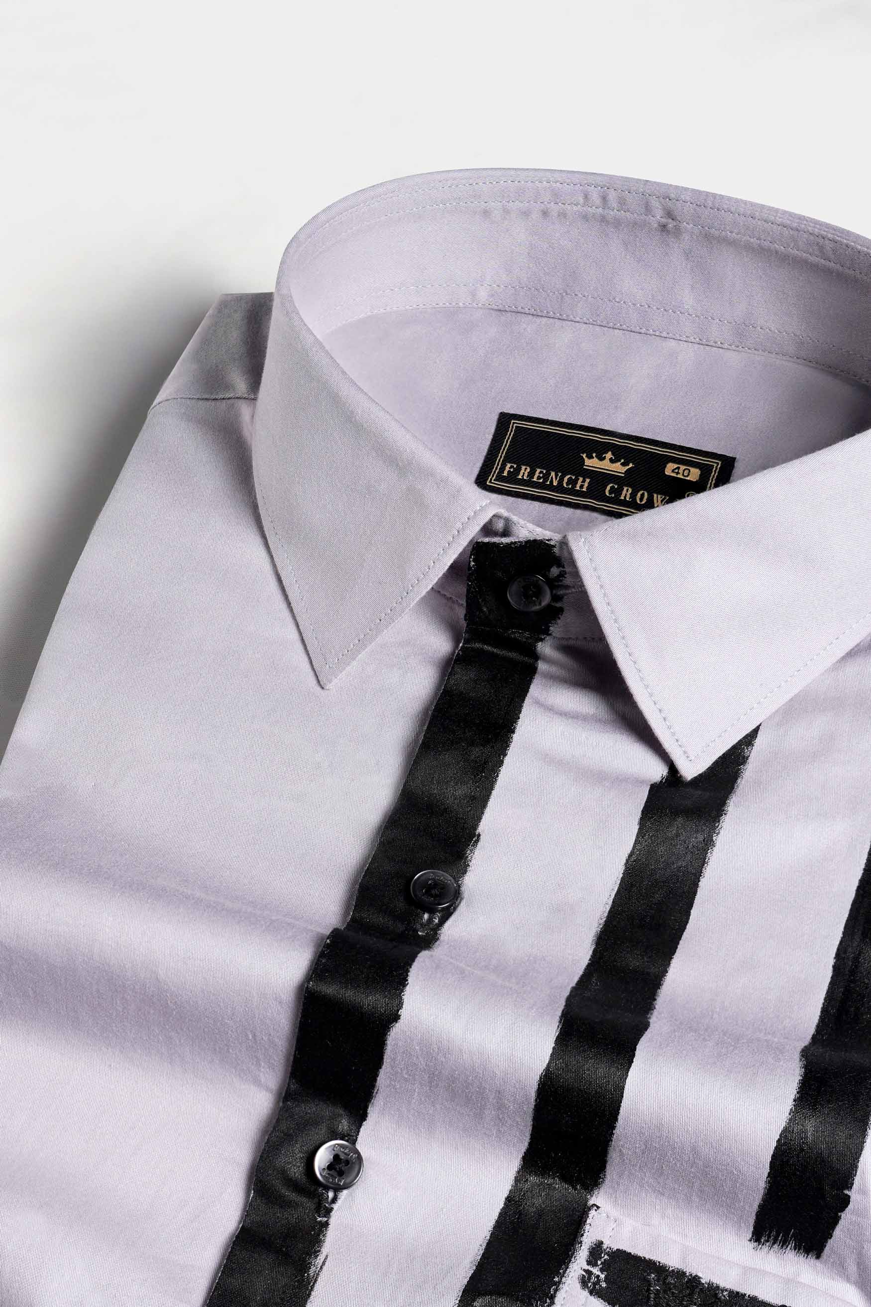 Pale Slate Gray with Black Hand Painted Super Soft Premium Cotton Designer Shirt 8819-BLK-ART-38, 8819-BLK-ART-H-38, 8819-BLK-ART-39, 8819-BLK-ART-H-39, 8819-BLK-ART-40, 8819-BLK-ART-H-40, 8819-BLK-ART-42, 8819-BLK-ART-H-42, 8819-BLK-ART-44, 8819-BLK-ART-H-44, 8819-BLK-ART-46, 8819-BLK-ART-H-46, 8819-BLK-ART-48, 8819-BLK-ART-H-48, 8819-BLK-ART-50, 8819-BLK-ART-H-50, 8819-BLK-ART-52, 8819-BLK-ART-H-52