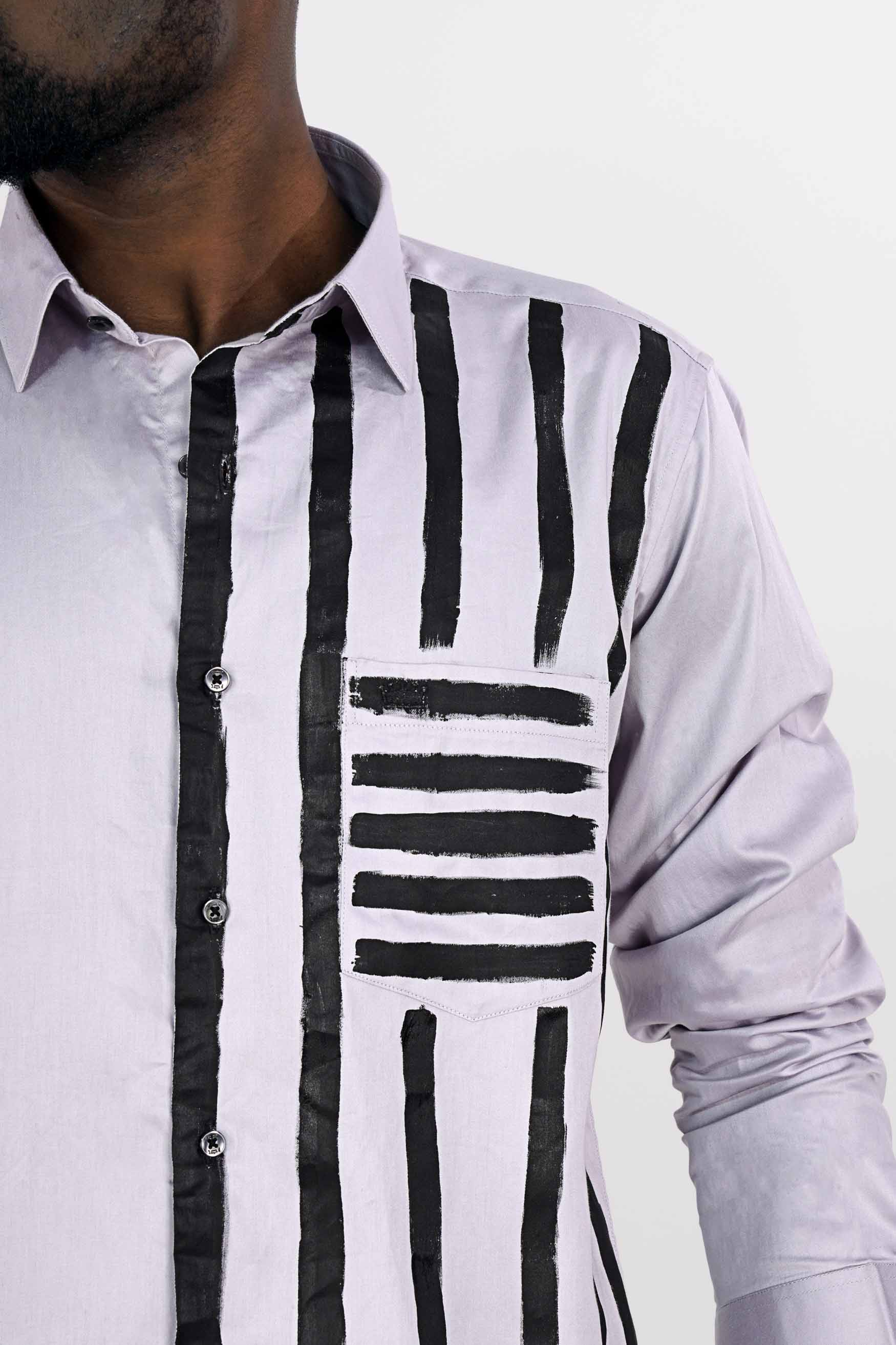 Pale Slate Gray with Black Hand Painted Super Soft Premium Cotton Designer Shirt 8819-BLK-ART-38, 8819-BLK-ART-H-38, 8819-BLK-ART-39, 8819-BLK-ART-H-39, 8819-BLK-ART-40, 8819-BLK-ART-H-40, 8819-BLK-ART-42, 8819-BLK-ART-H-42, 8819-BLK-ART-44, 8819-BLK-ART-H-44, 8819-BLK-ART-46, 8819-BLK-ART-H-46, 8819-BLK-ART-48, 8819-BLK-ART-H-48, 8819-BLK-ART-50, 8819-BLK-ART-H-50, 8819-BLK-ART-52, 8819-BLK-ART-H-52