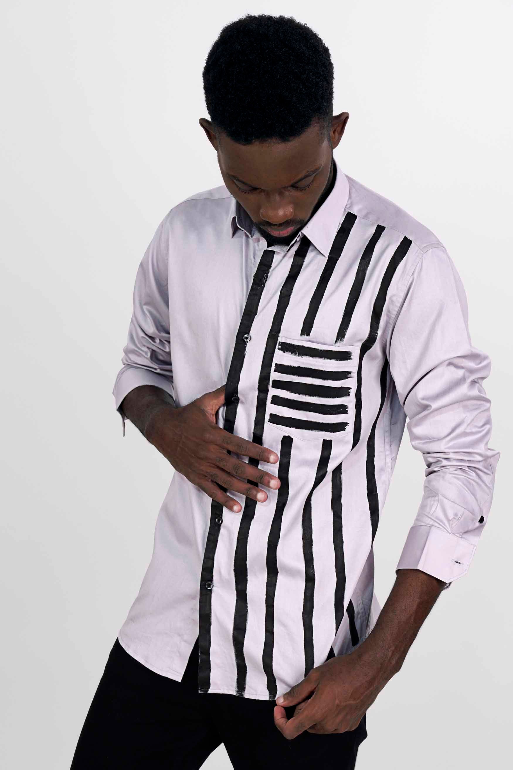 Pale Slate Gray with Black Hand Painted Super Soft Premium Cotton Designer Shirt 8819-BLK-ART-38, 8819-BLK-ART-H-38, 8819-BLK-ART-39, 8819-BLK-ART-H-39, 8819-BLK-ART-40, 8819-BLK-ART-H-40, 8819-BLK-ART-42, 8819-BLK-ART-H-42, 8819-BLK-ART-44, 8819-BLK-ART-H-44, 8819-BLK-ART-46, 8819-BLK-ART-H-46, 8819-BLK-ART-48, 8819-BLK-ART-H-48, 8819-BLK-ART-50, 8819-BLK-ART-H-50, 8819-BLK-ART-52, 8819-BLK-ART-H-52