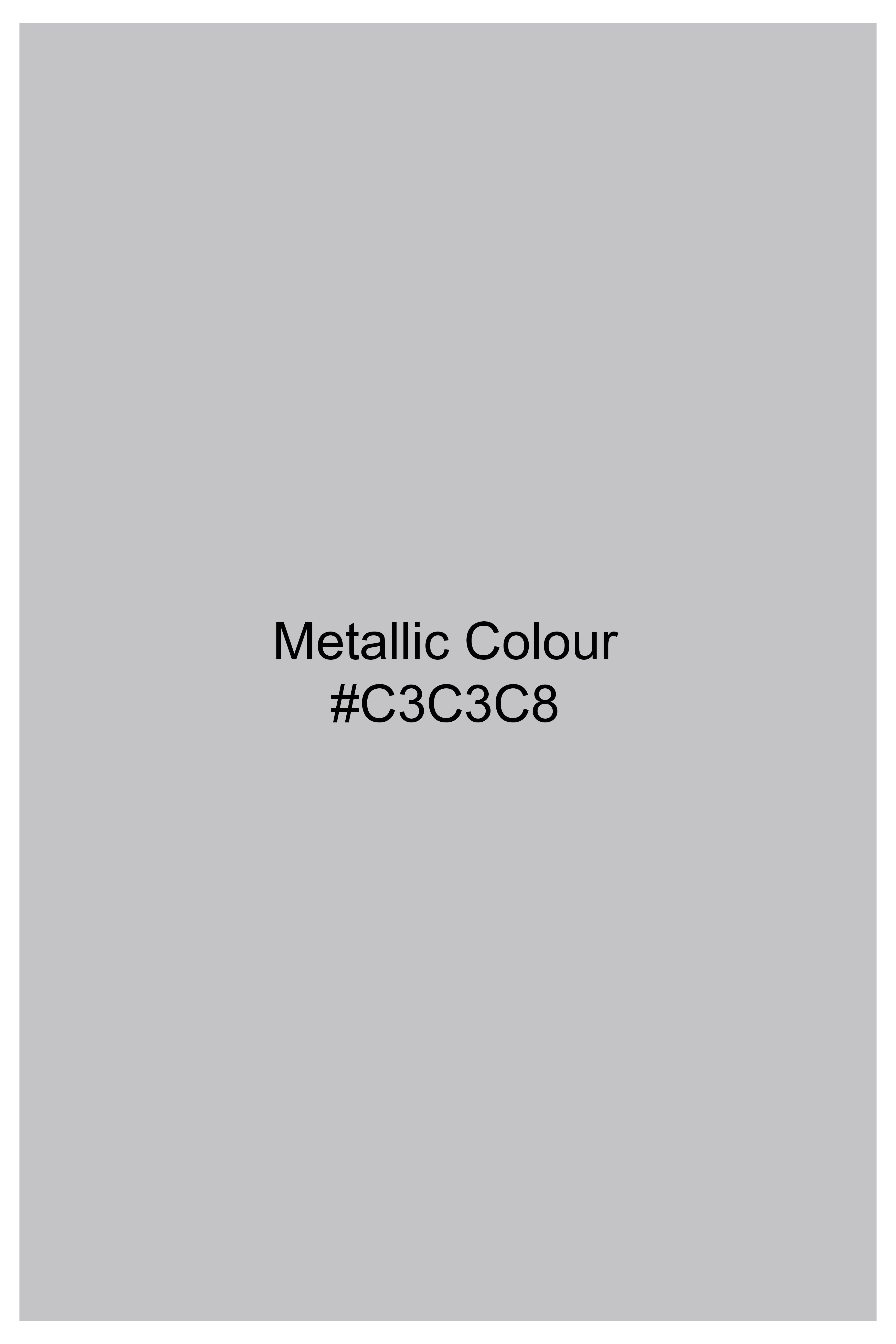 Metallic Gray Embroidered Royal Oxford Designer Shirt