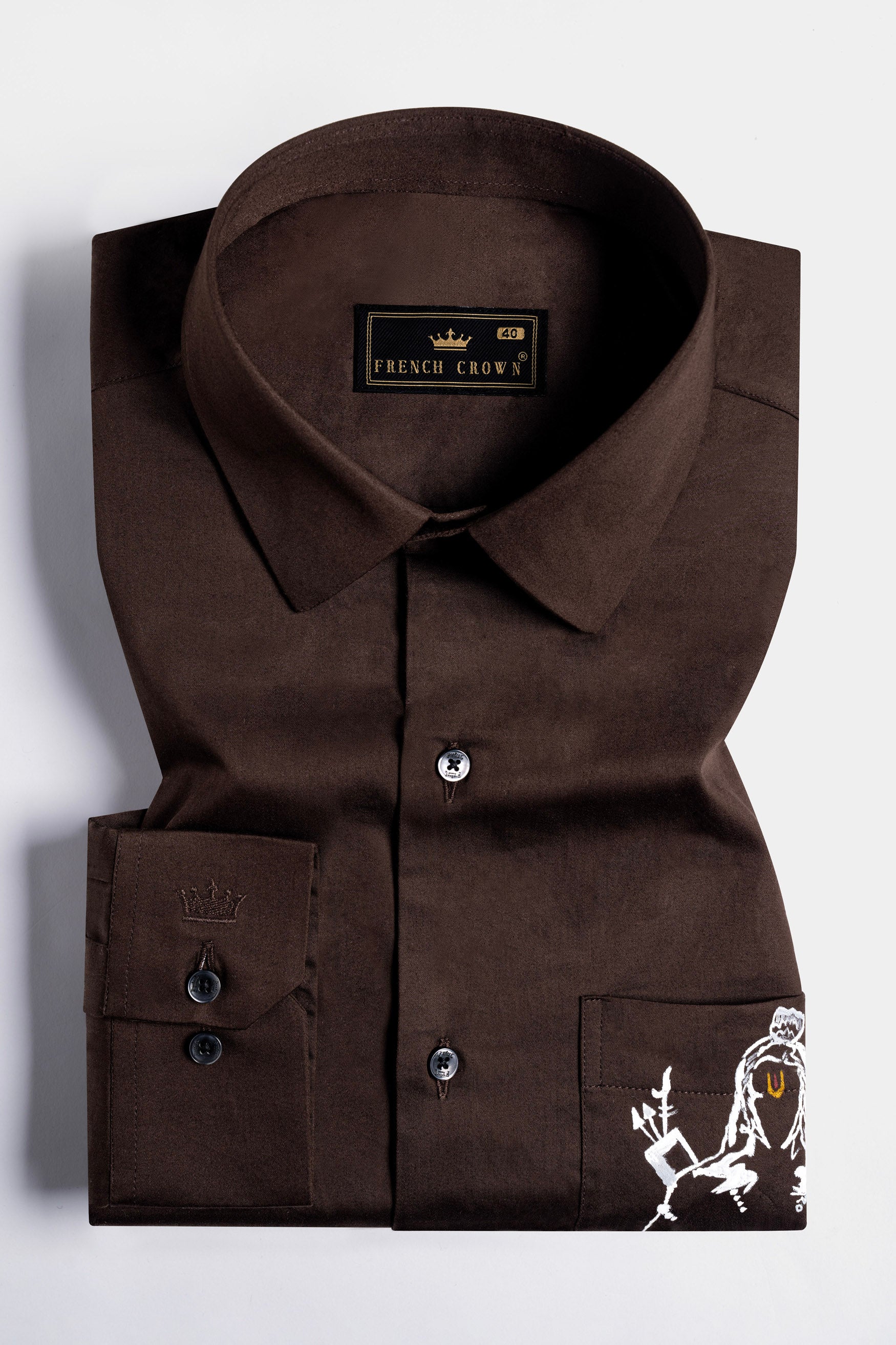 Acadia Brown Lord Ram Hand Painted Subtle Sheen Super Soft Premium Cotton Designer Shirt