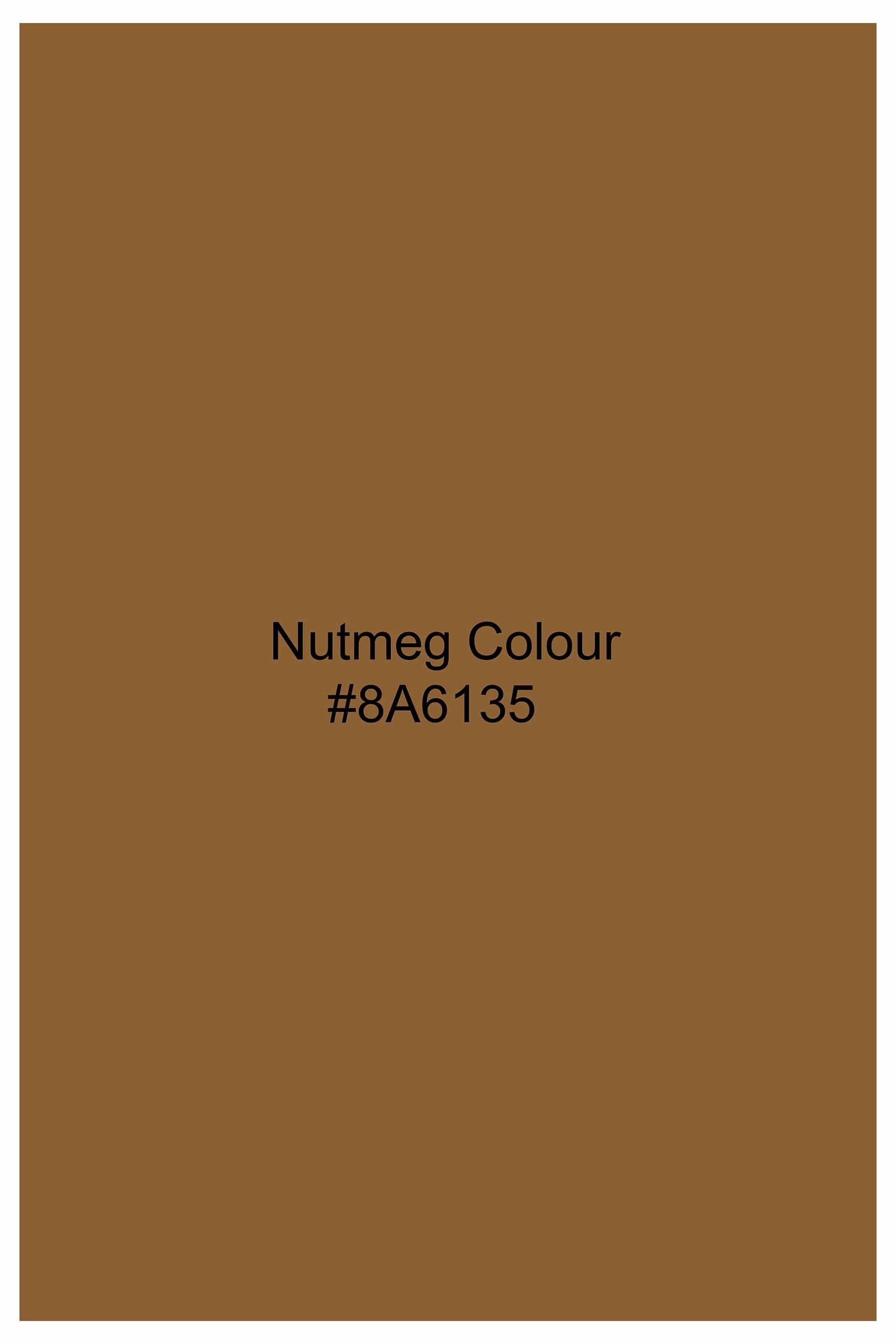 Nutmeg Brown French Crown Hand Painted Subtle Sheen Super Soft Premium Cotton Designer Shirt