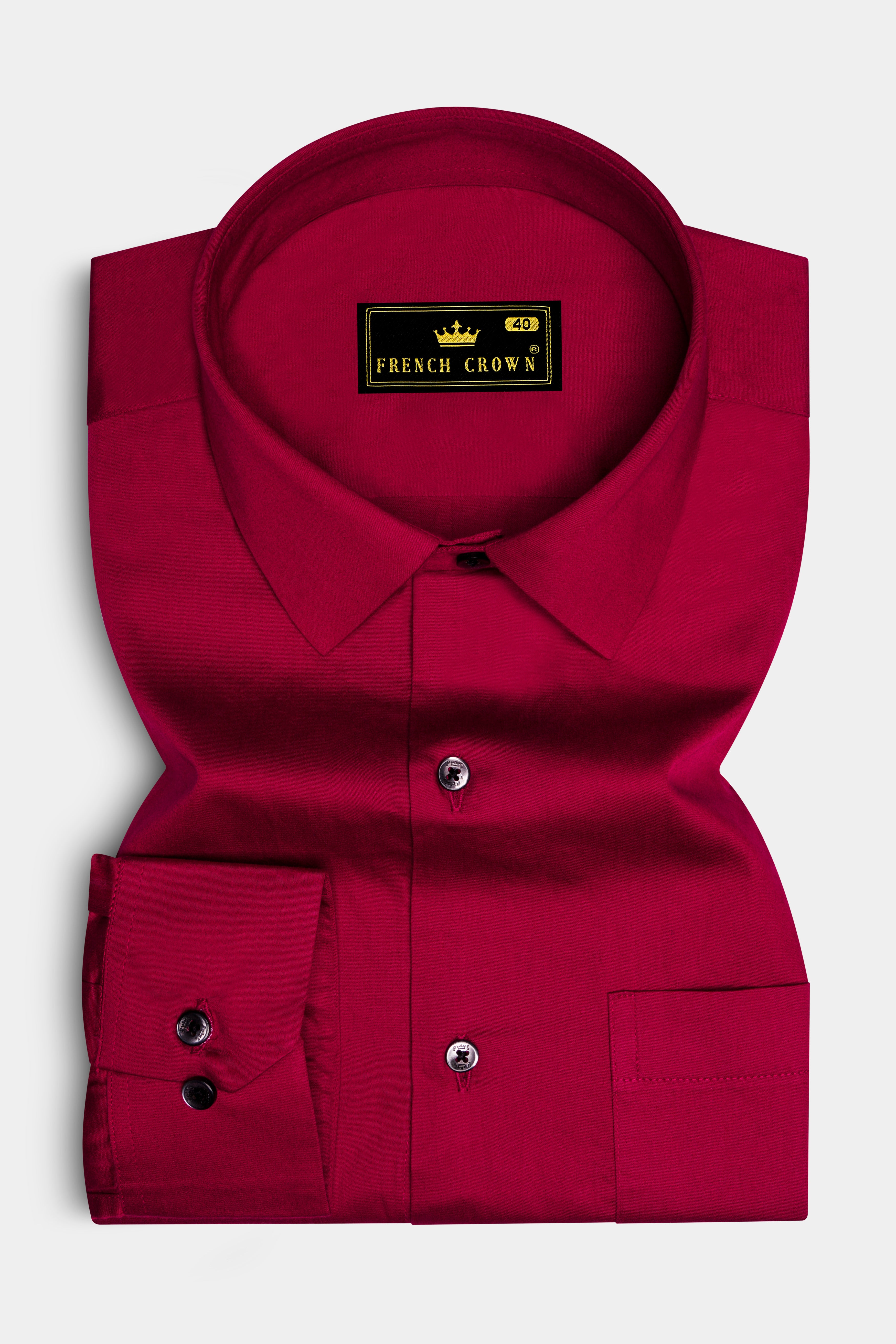 Vivid Auburn Red Subtle Sheen Super Soft Premium Cotton Shirt