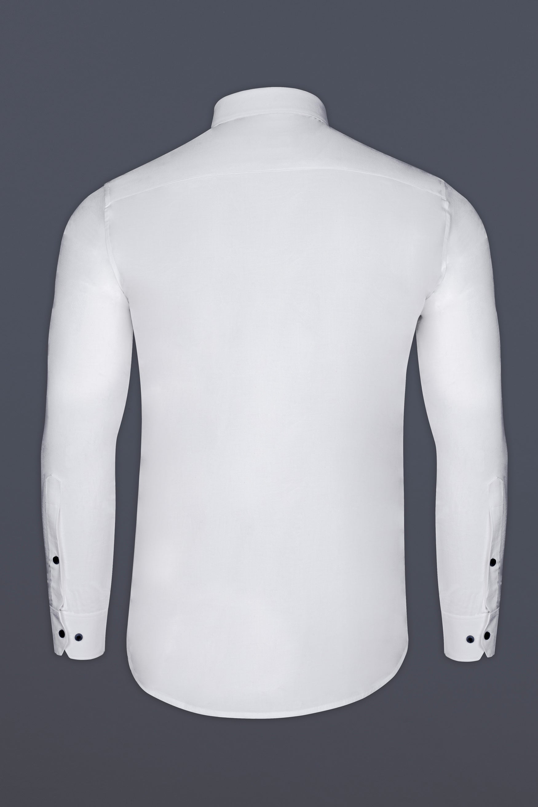 Bright White Dobby Textured Premium Giza Cotton Shirt