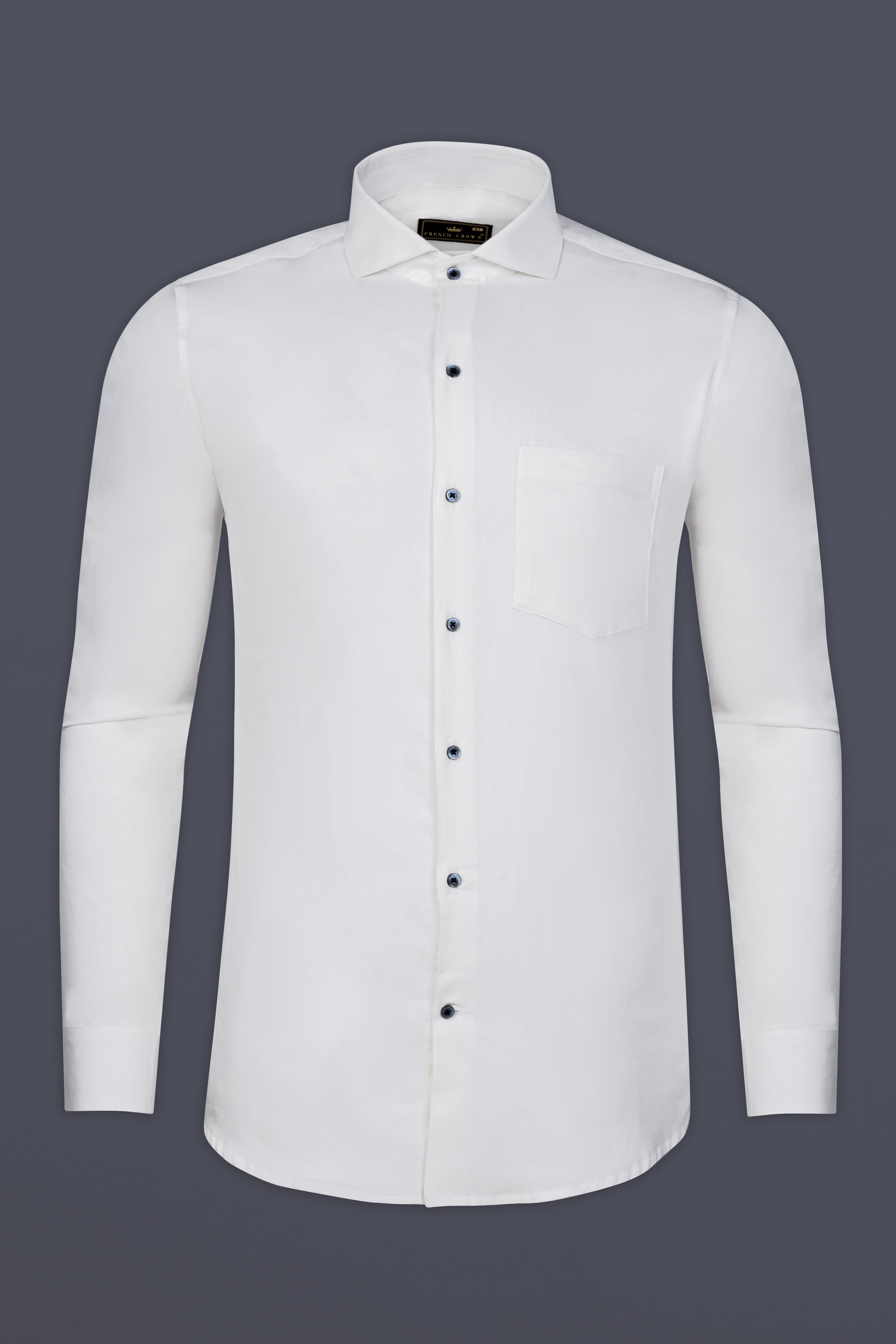 Bright White Dobby Textured Premium Giza Cotton Shirt