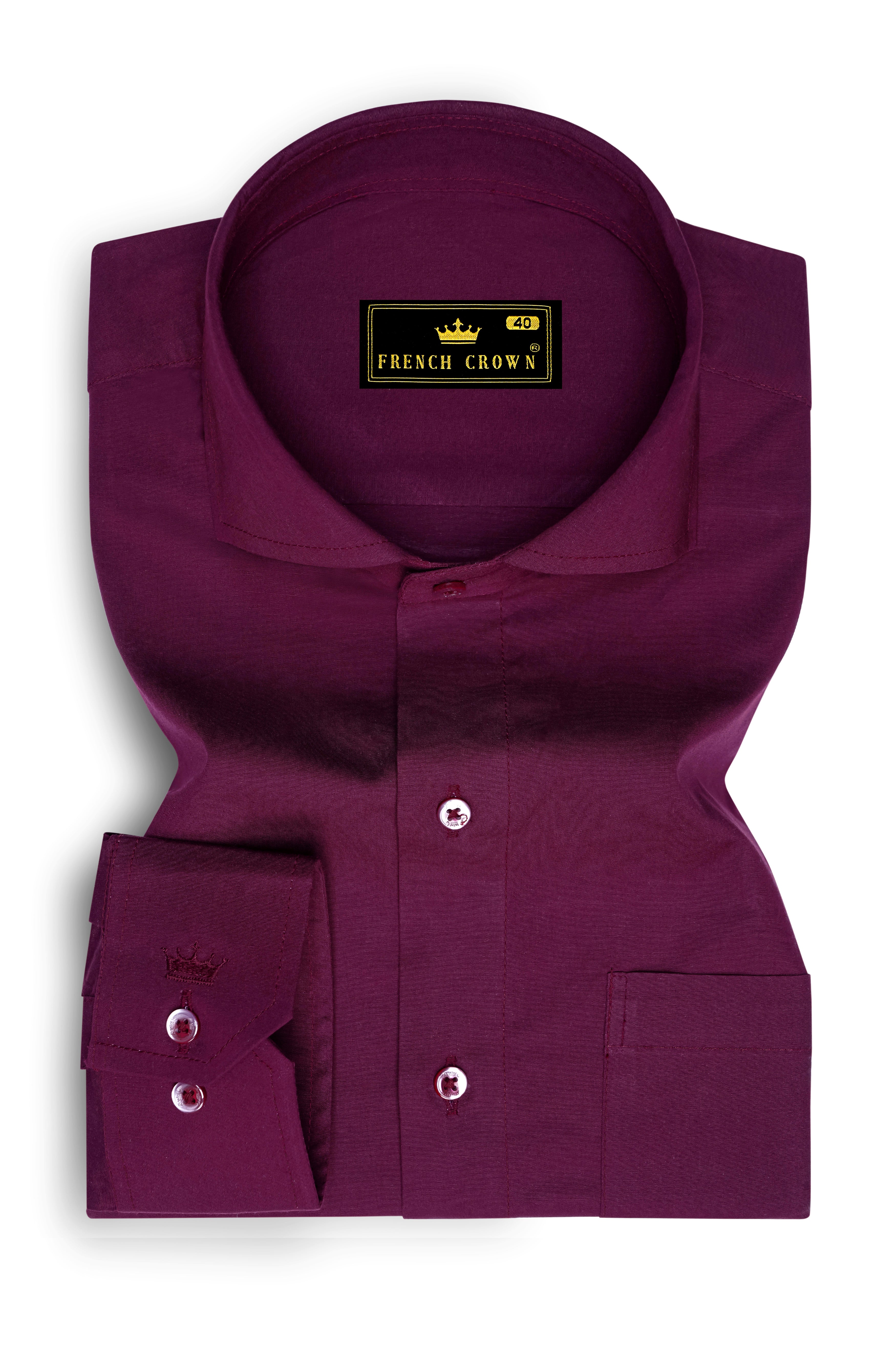 Wine Berry Premium Cotton Shirt