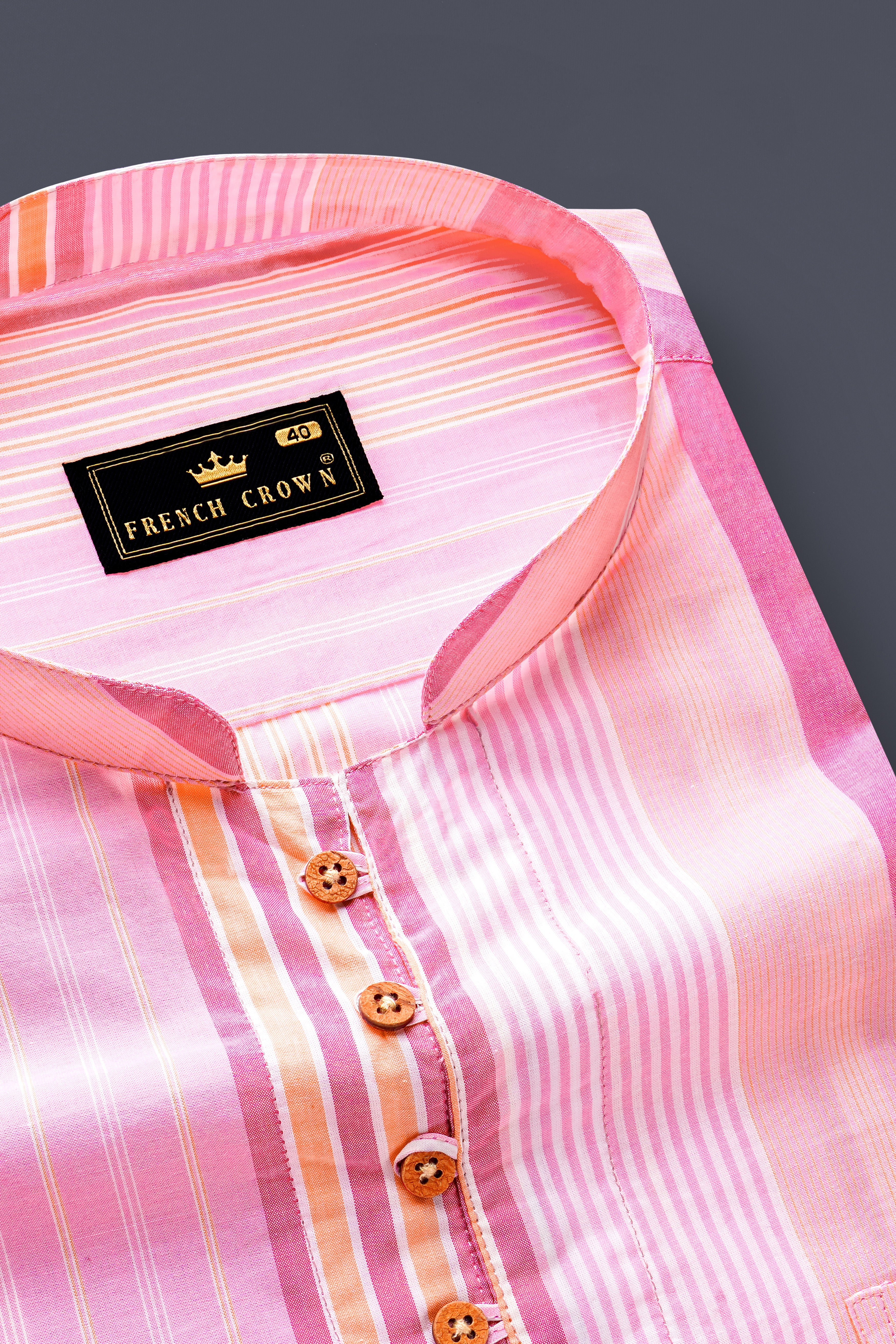 Carissma and Classic Pink Striped Premium Cotton Kurta Shirt