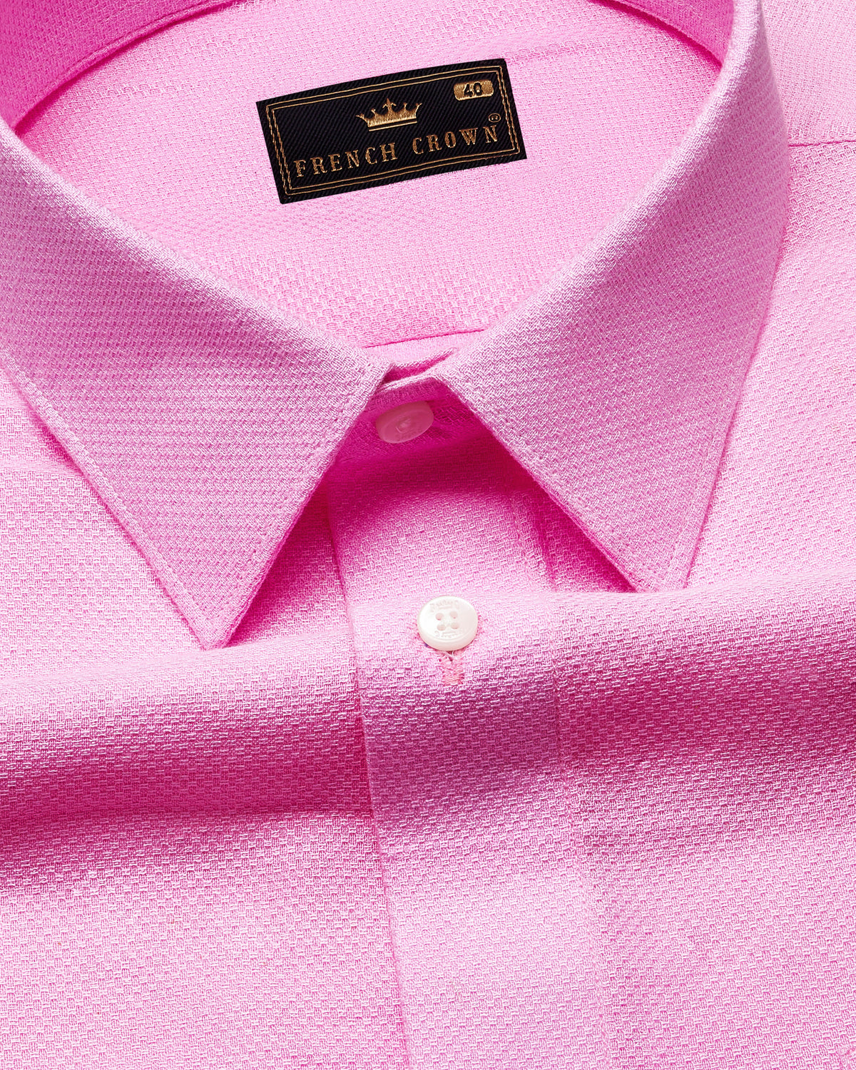 Carnation Pink Dobby Textured Premium Giza Cotton Shirt