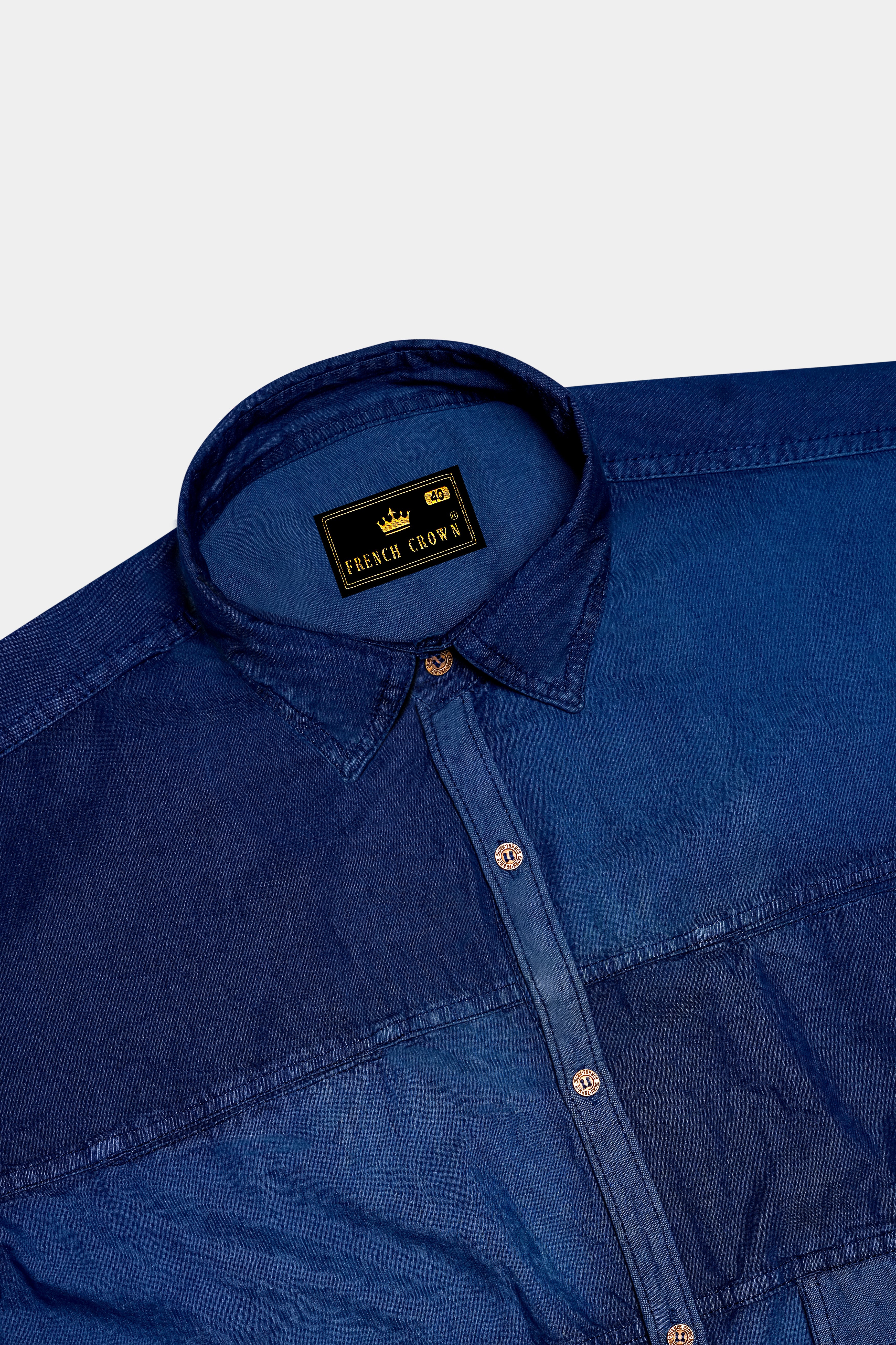 Rhino Blue Lightweight Denim Designer Shirt