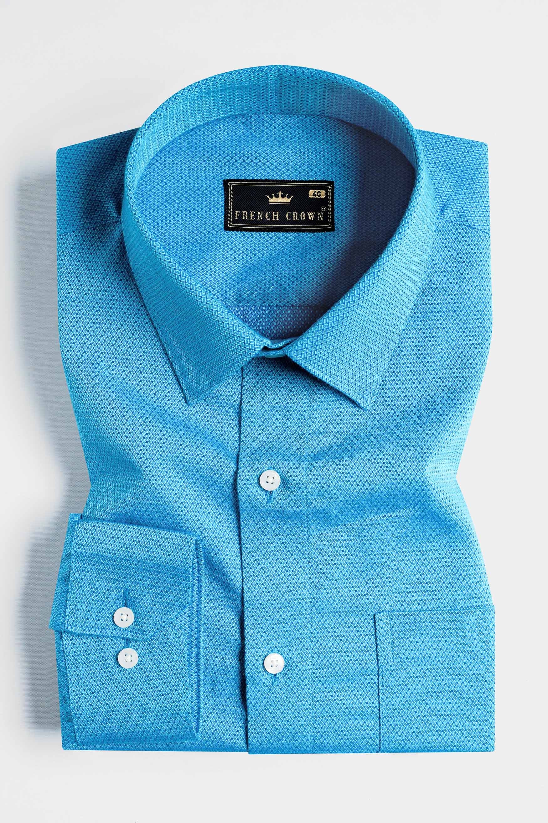 Picton Blue Goddess Durga Hand Painted Dobby Textured Premium Giza Cotton Designer Shirt 9141-ART-38, 9141-ART-H-38, 9141-ART-39, 9141-ART-H-39, 9141-ART-40, 9141-ART-H-40, 9141-ART-42, 9141-ART-H-42, 9141-ART-44, 9141-ART-H-44, 9141-ART-46, 9141-ART-H-46, 9141-ART-48, 9141-ART-H-48, 9141-ART-50, 9141-ART-H-50, 9141-ART-52, 9141-ART-H-52