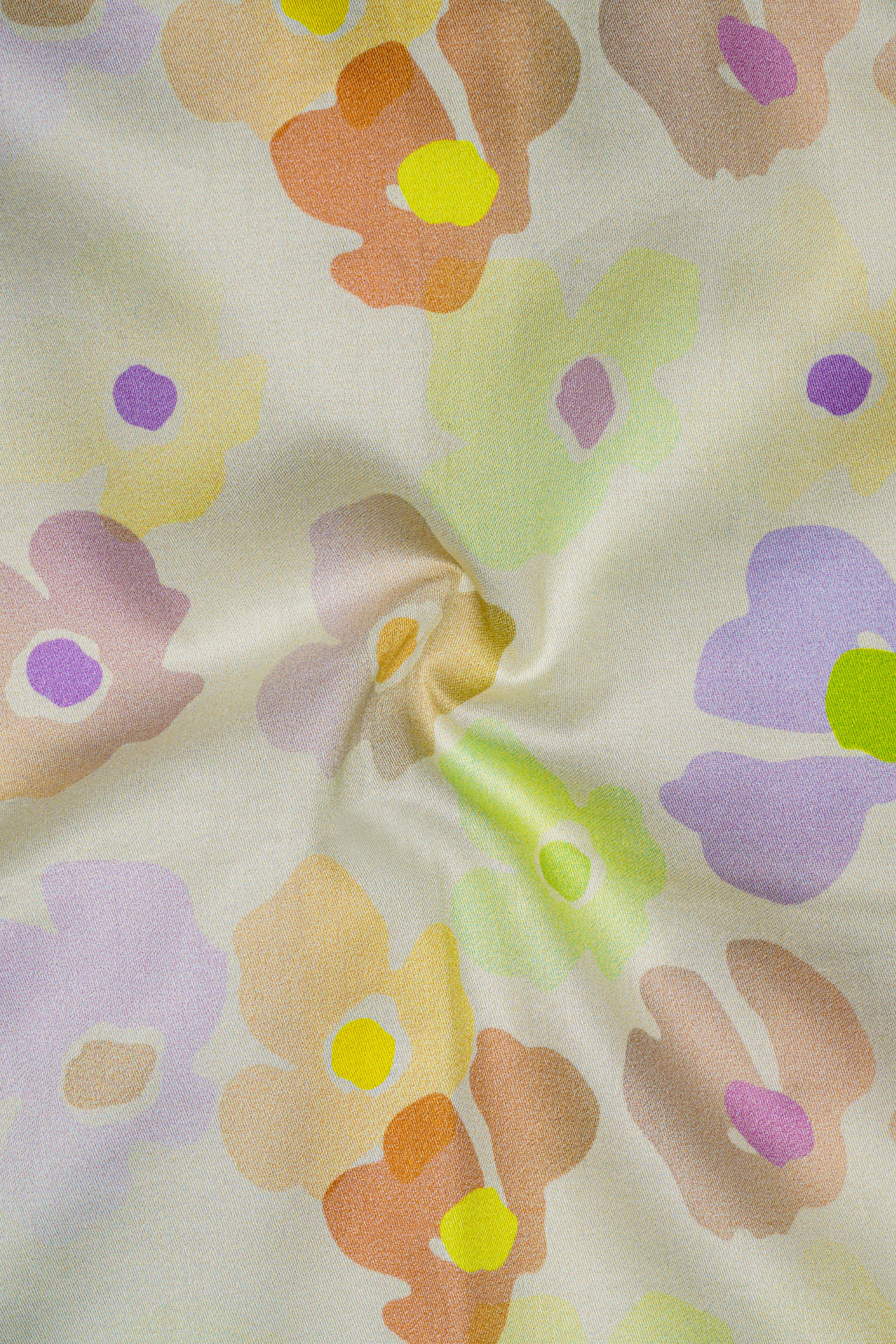 Mercury Cream Multicolour Floral Printed Super Soft Premium Cotton Kurta Shirt