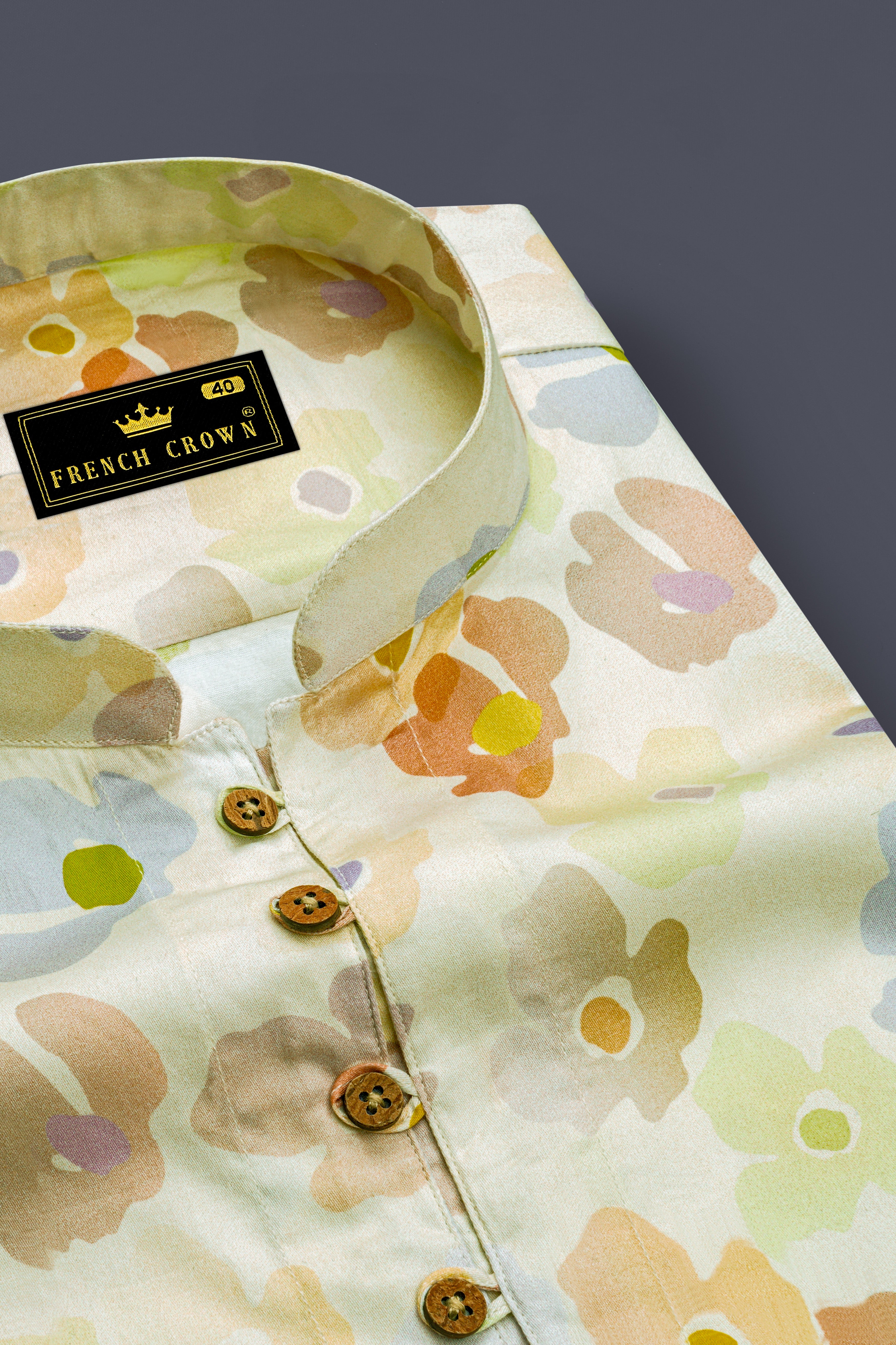 Mercury Cream Multicolour Floral Printed Super Soft Premium Cotton Kurta Shirt