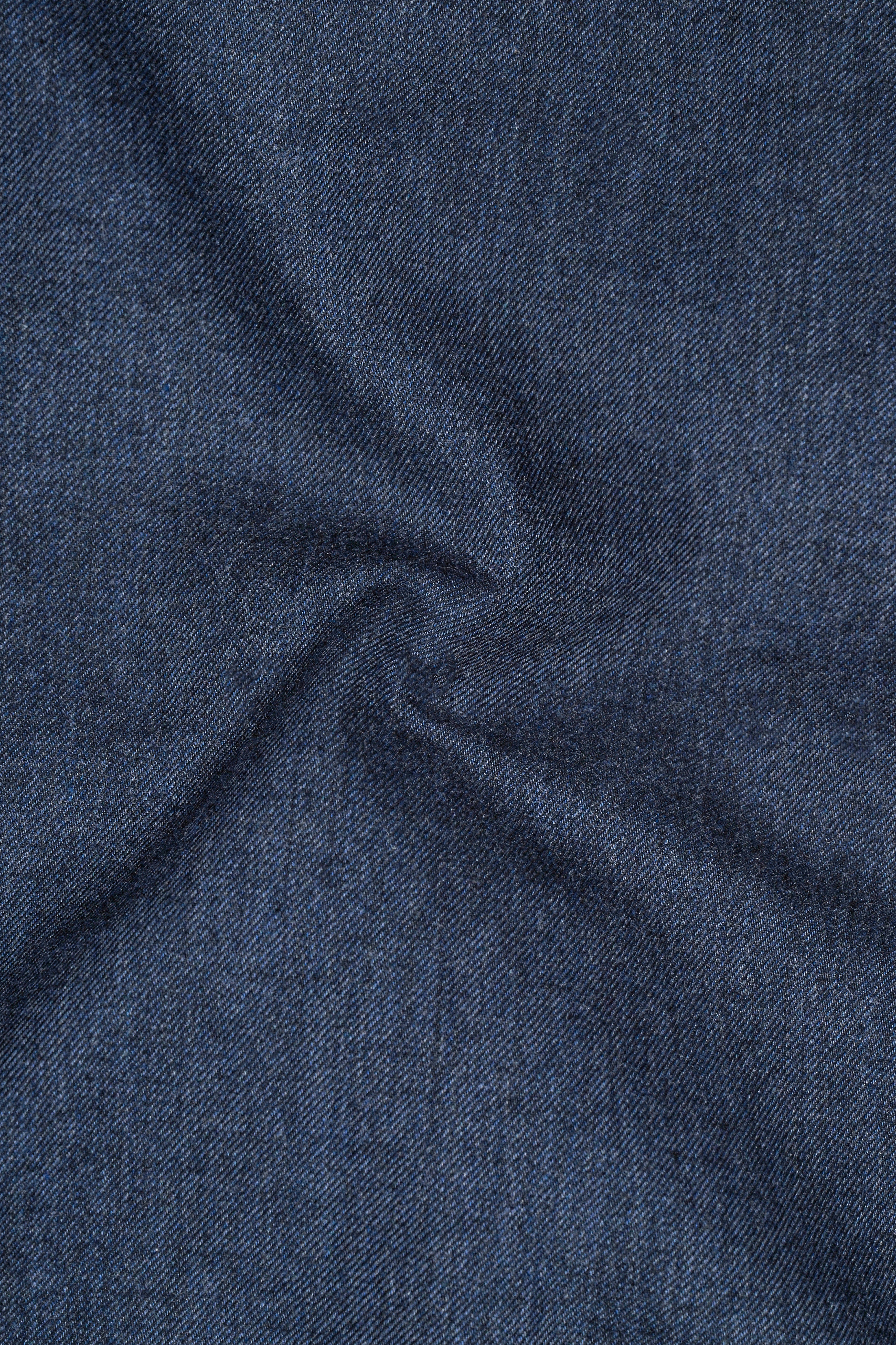 Gunmetal Blue Button Down Flannel Shirt