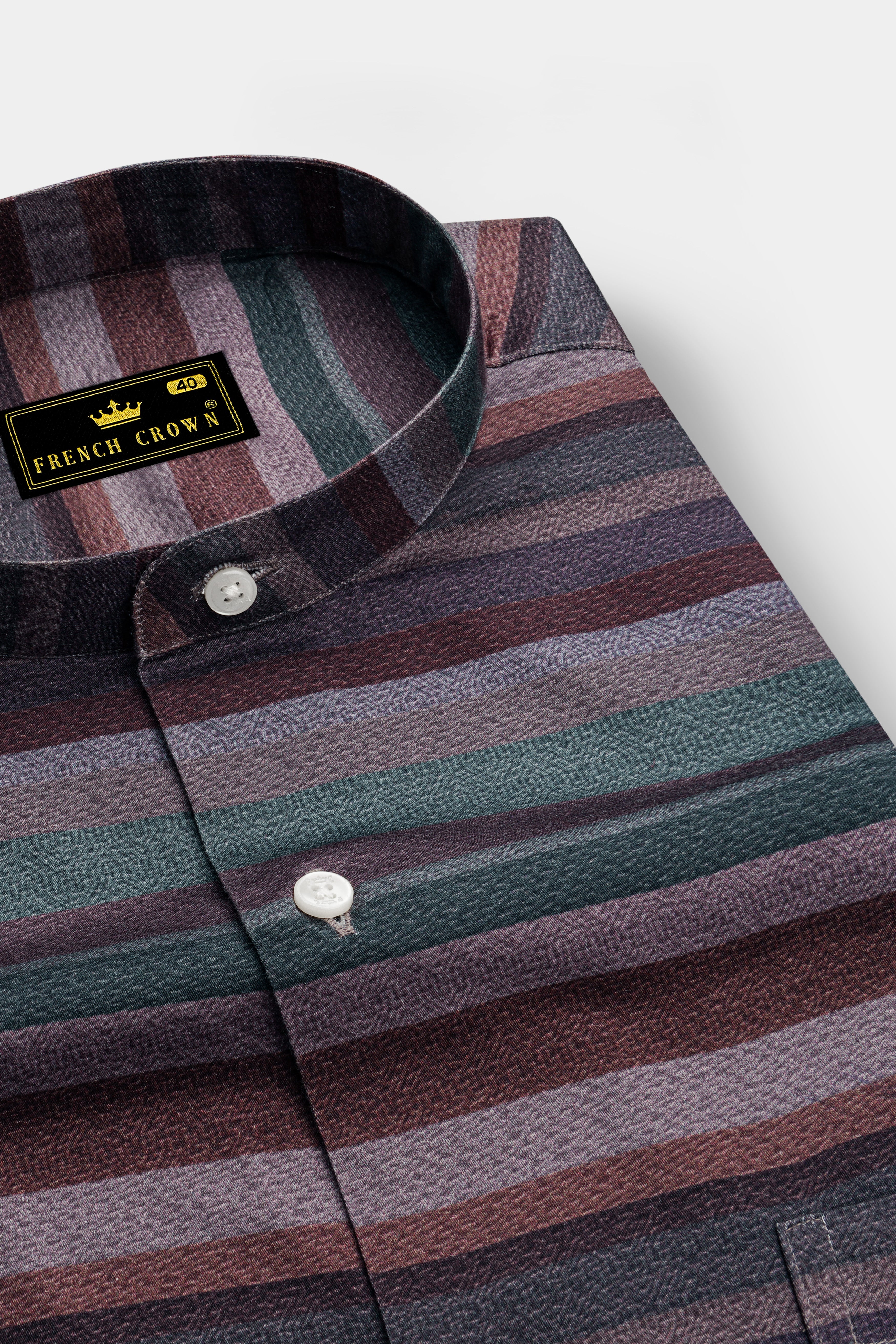 Turquoise Green with Iridium Green Multicolour Striped Super Soft Premium Cotton Shirt