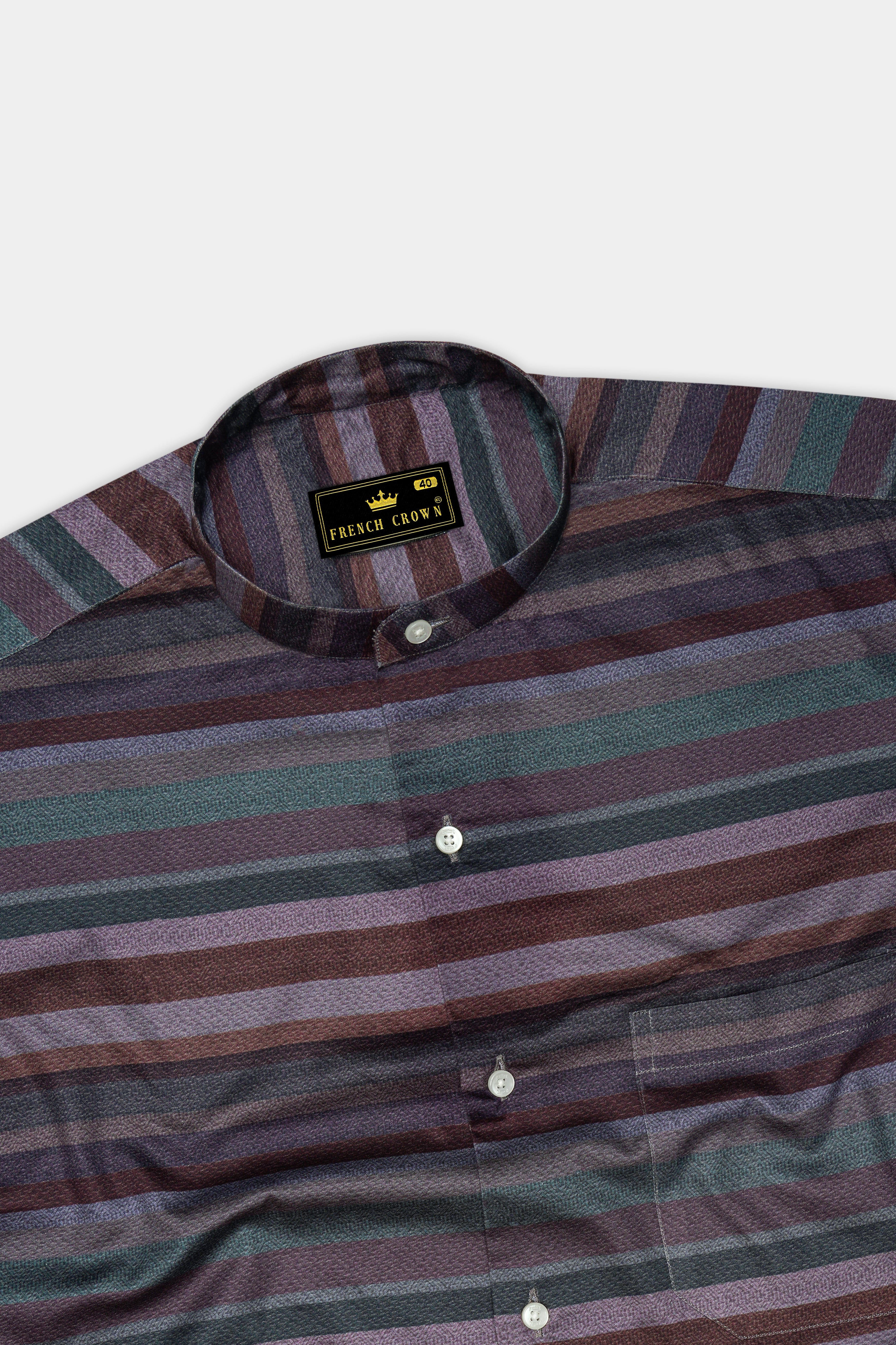 Turquoise Green with Iridium Green Multicolour Striped Super Soft Premium Cotton Shirt