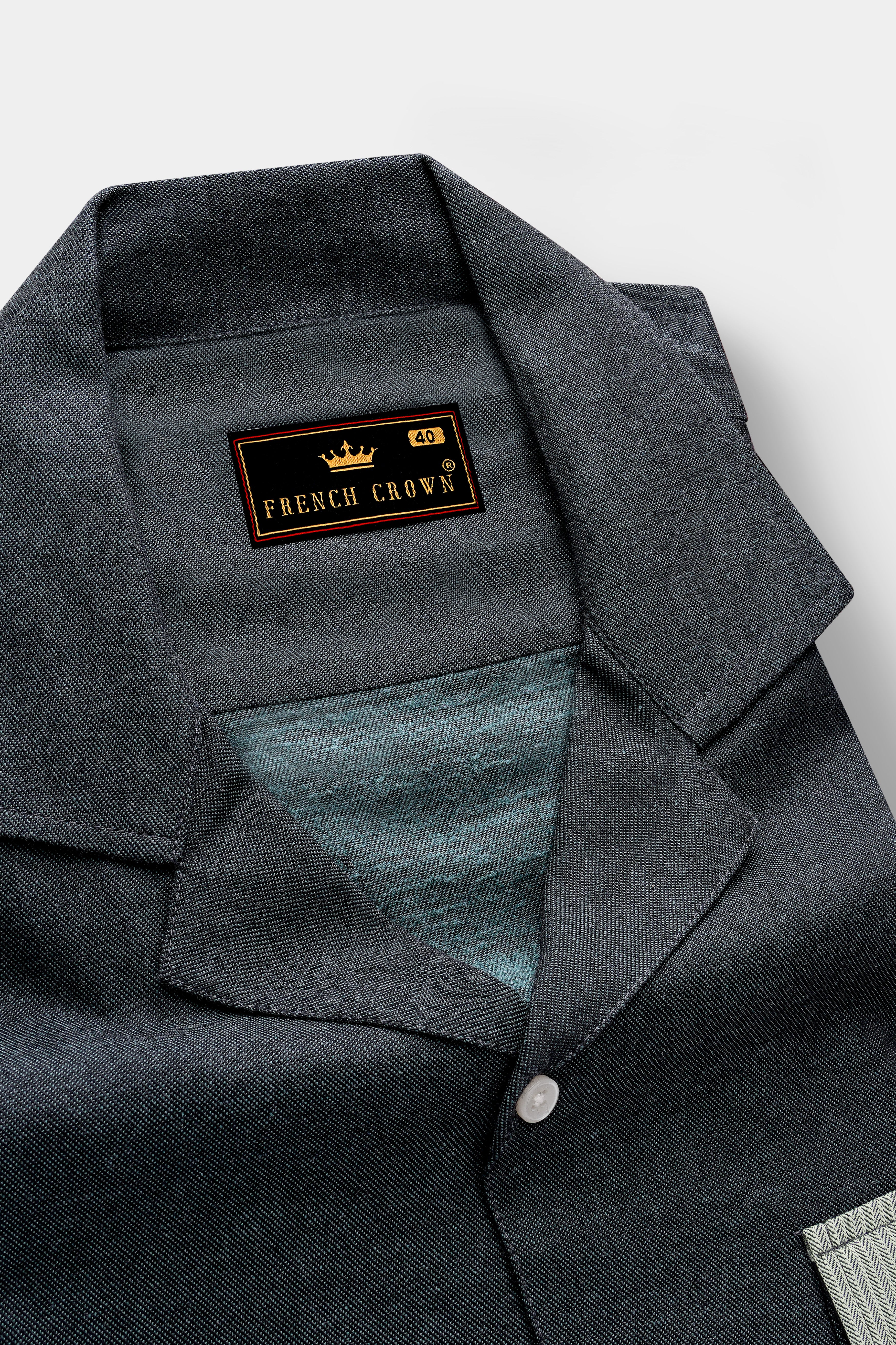 Gunmetal with Edgewater Green Twill Premium Cotton Designer Shirt