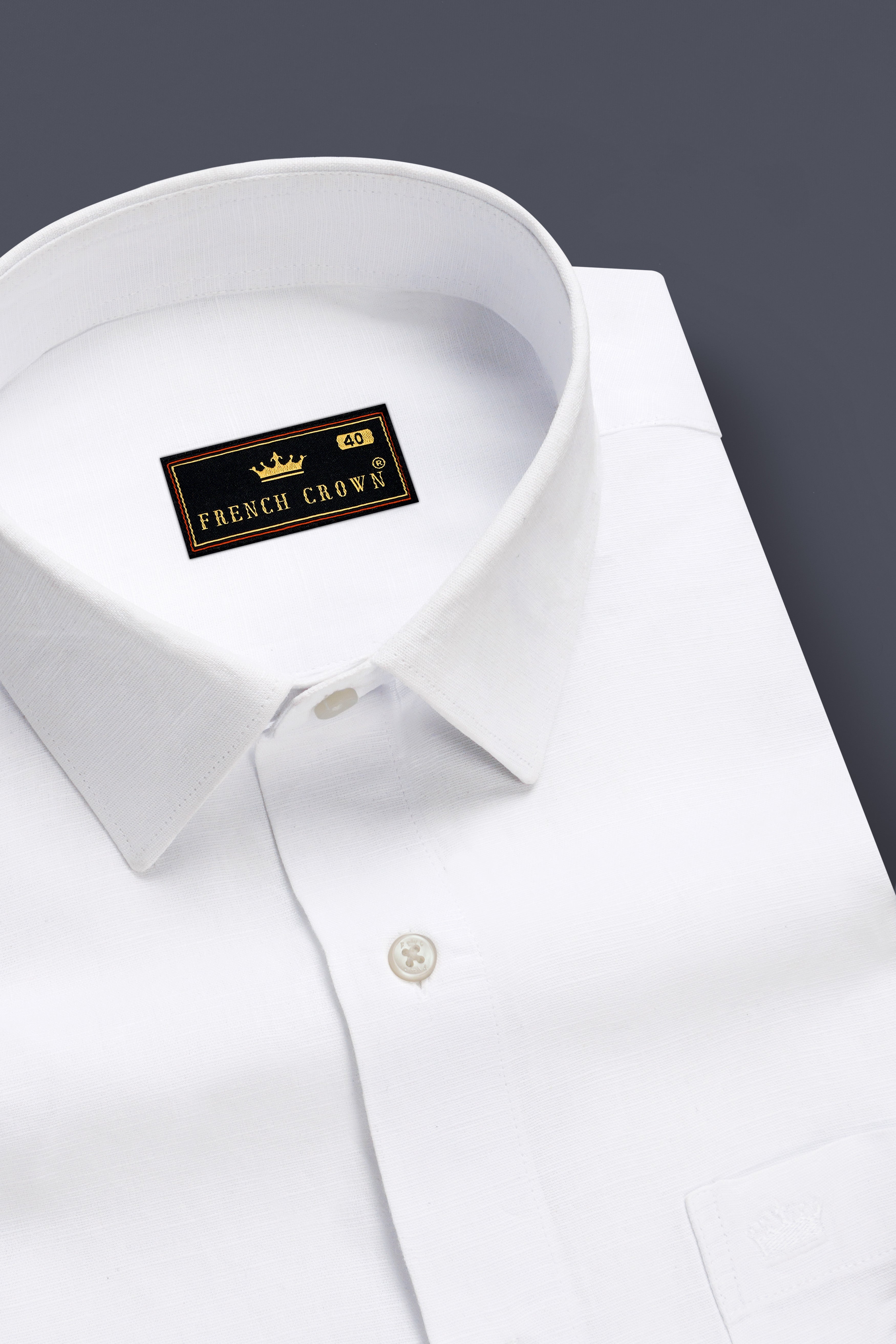 Bright White Luxurious Linen Shirt