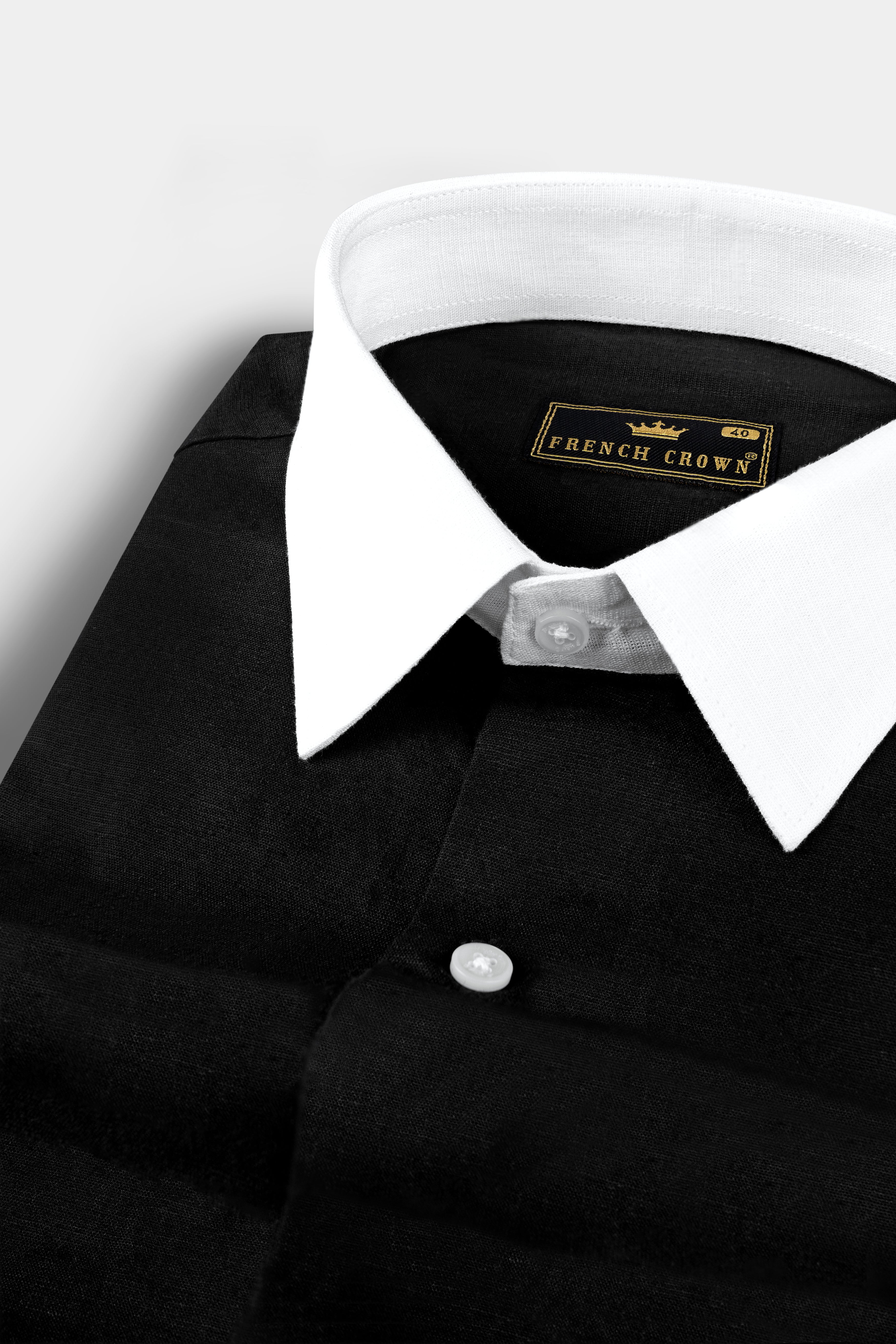 Rich black Corporate Luxurious Linen Shirt