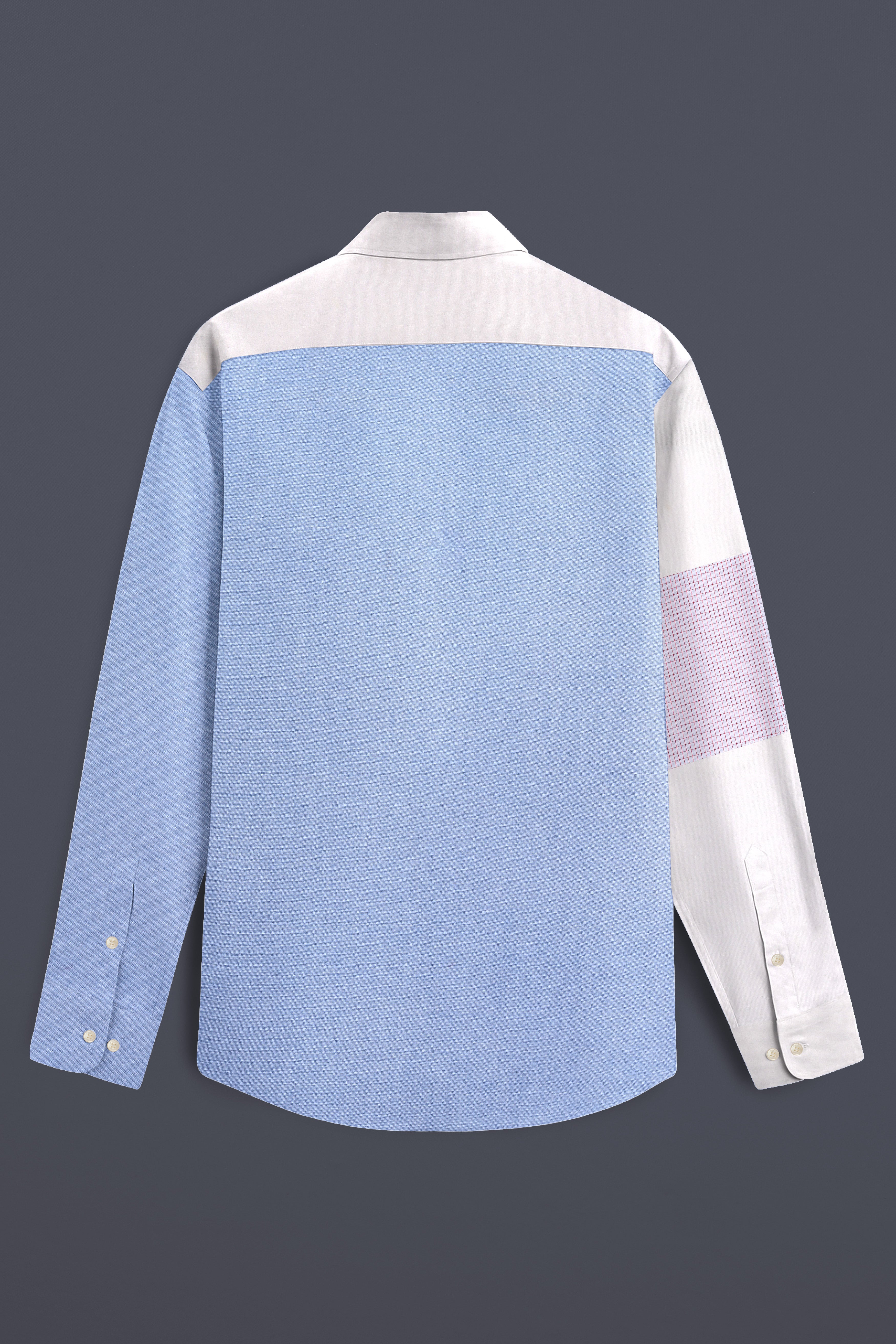 Perano Blue and White Premium Cotton Designer Shirt
