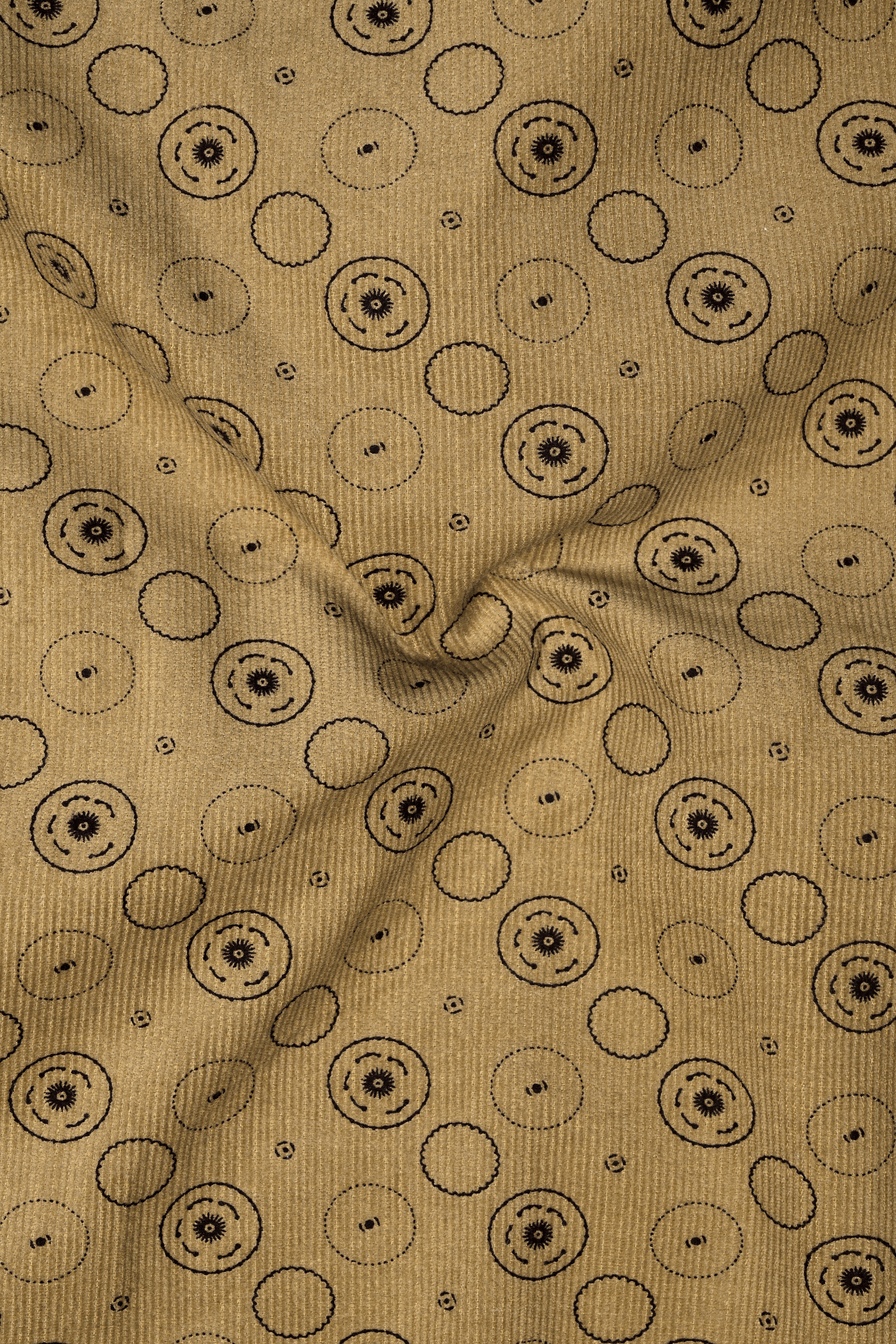 Dark Beige and Eclipse Brown Textured with Patchwork Corduroy Designer Shirt