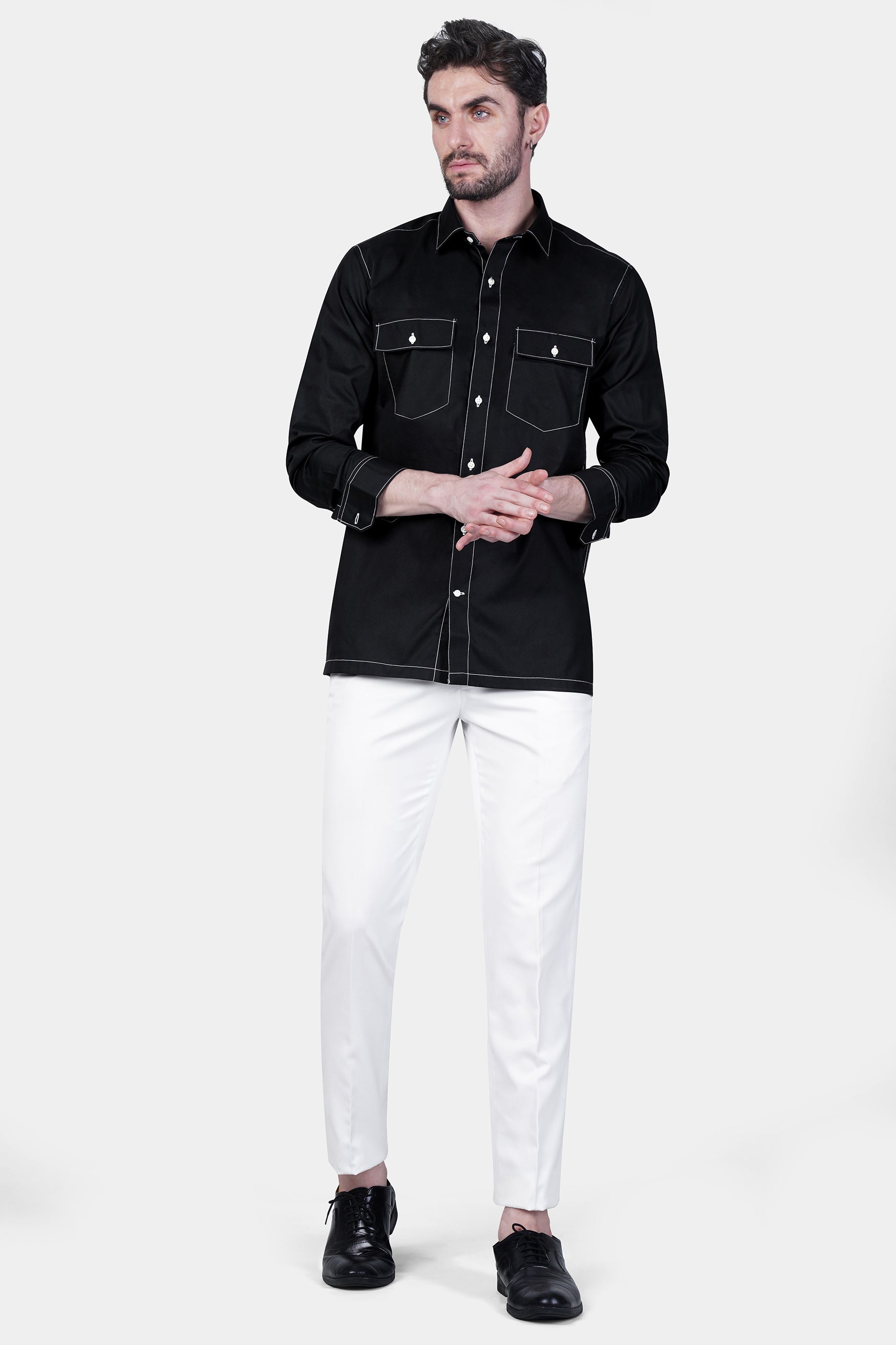 Jade Black Royal Oxford Designer Shirt