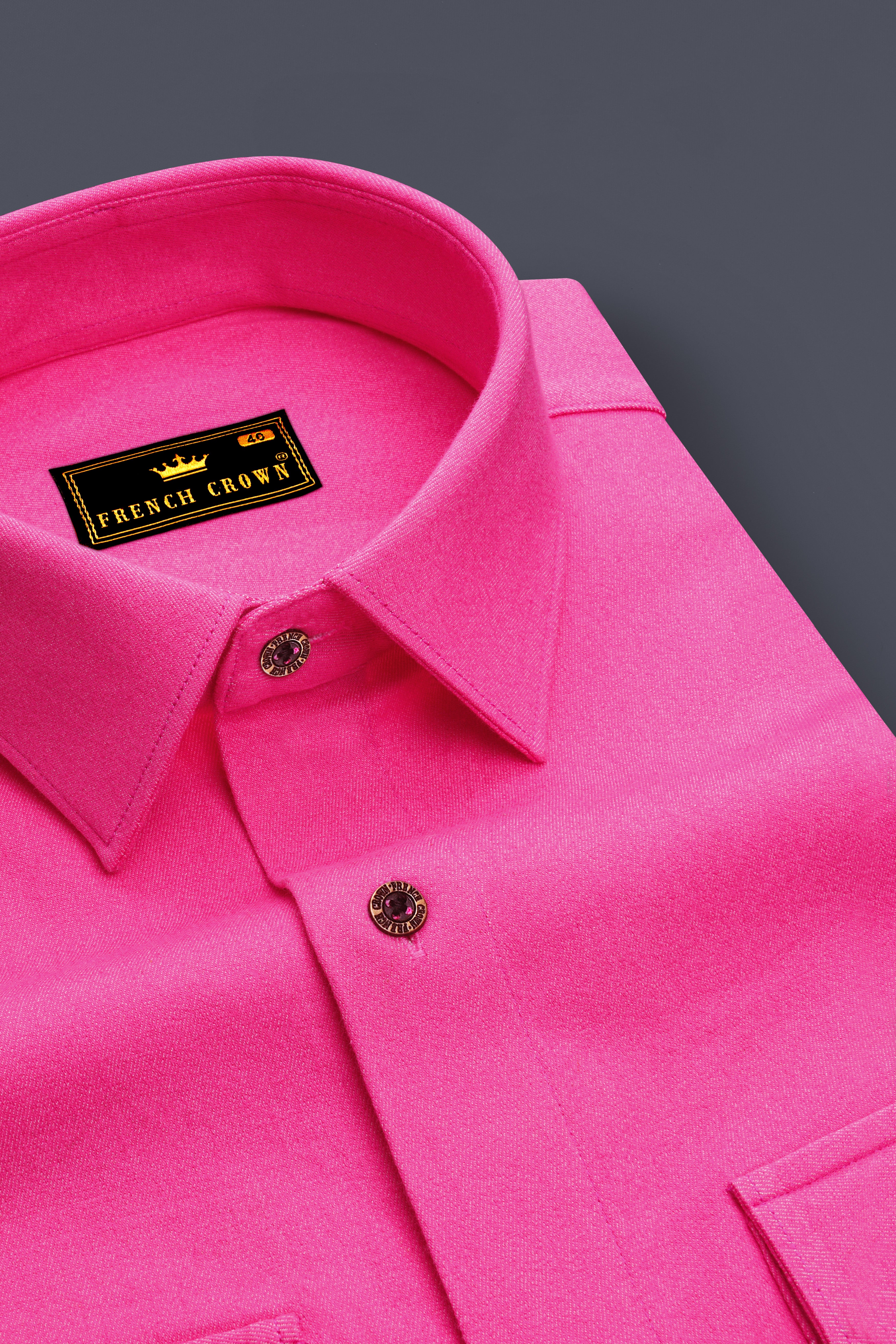 Deep Blush Pink Denim Overshirt/Shacket