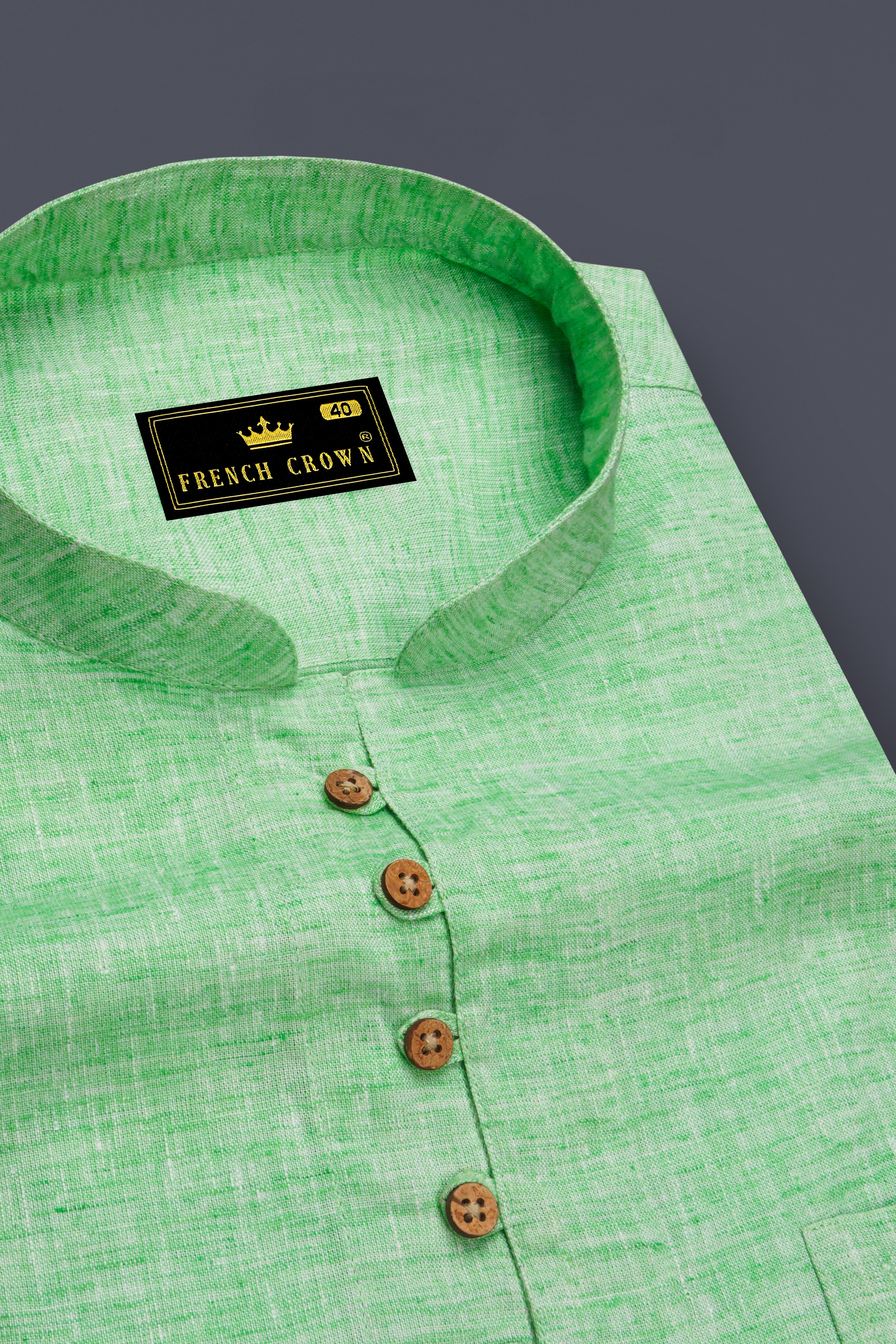 Madang Green Luxurious Linen Kurta Shirt
