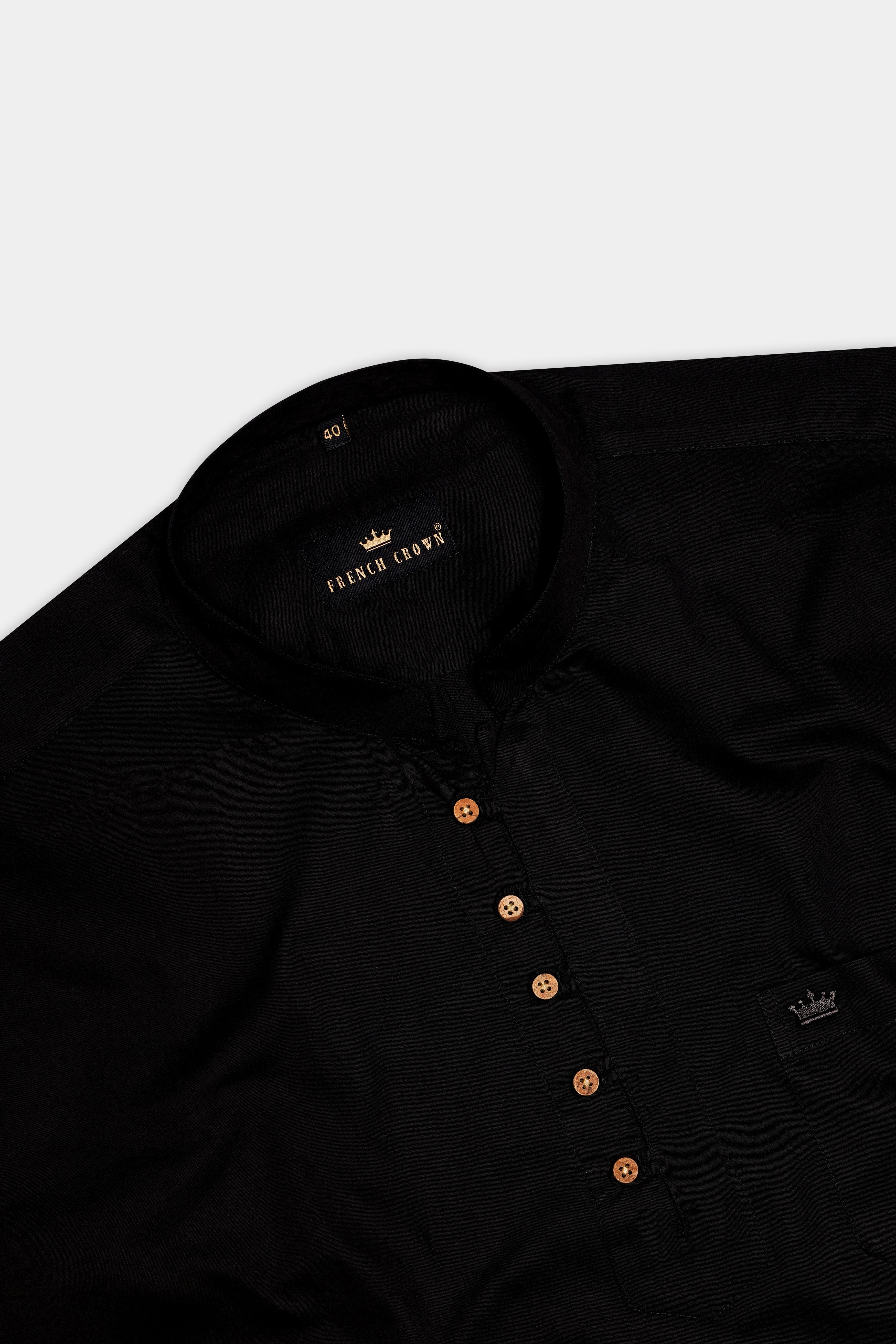 Jade Black Super Soft Premium Cotton Kurta Shirt