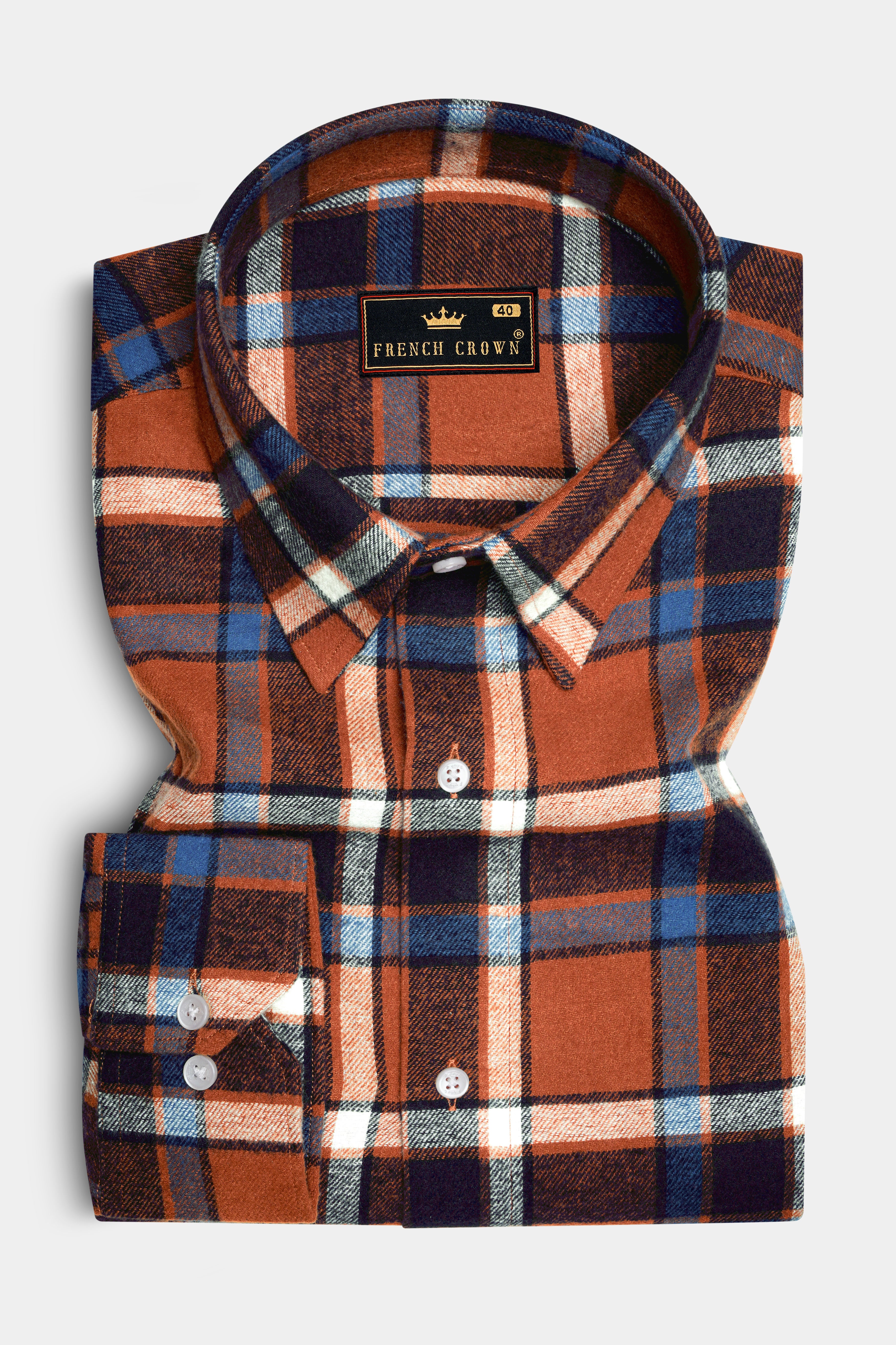 Carmine Red with Vulcan Black and White Plaid Flannel Designer Overshirt/Shacket