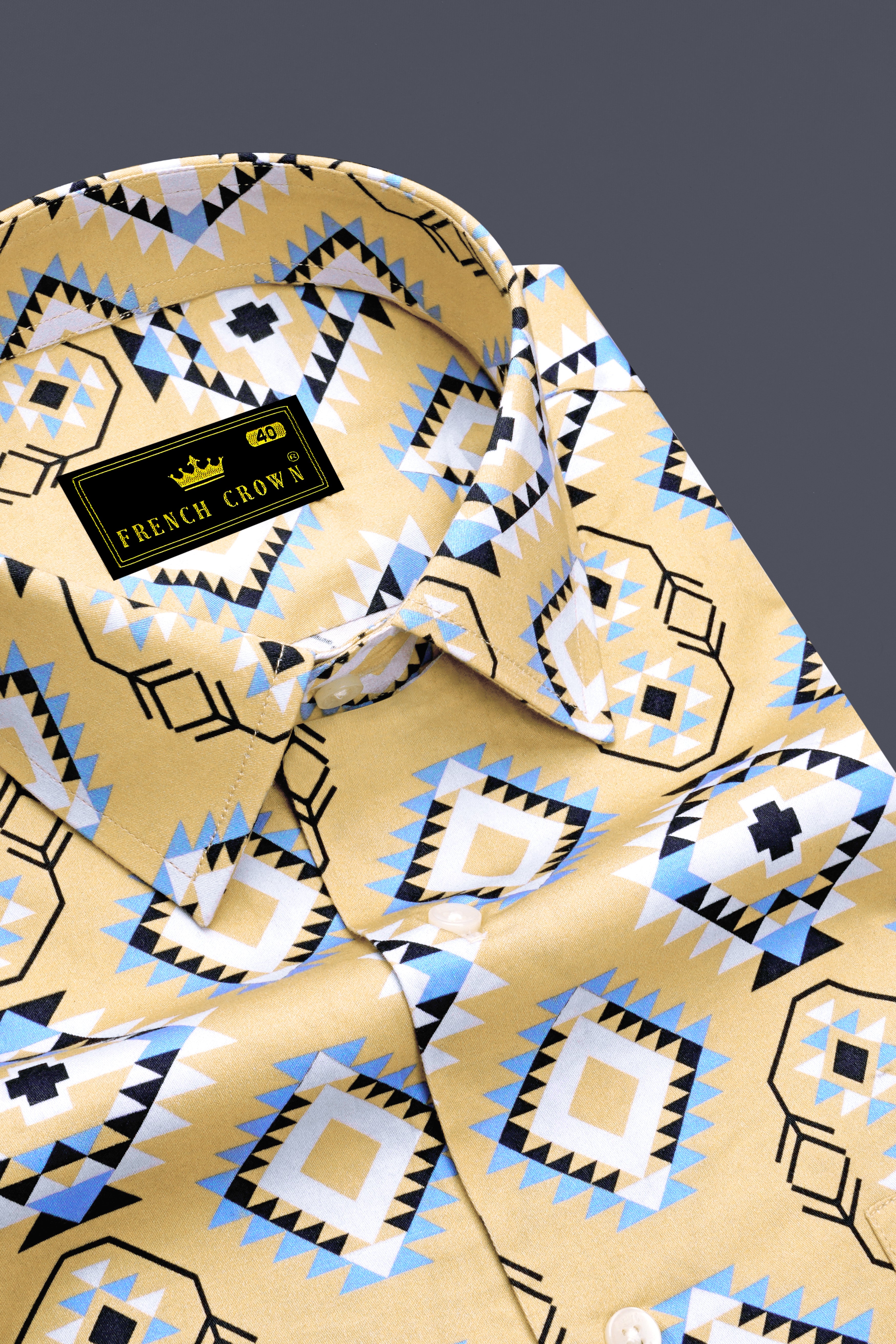 Cashmere Brown with White Multicolour Banjara Printed Super Soft Premium Cotton Shirt