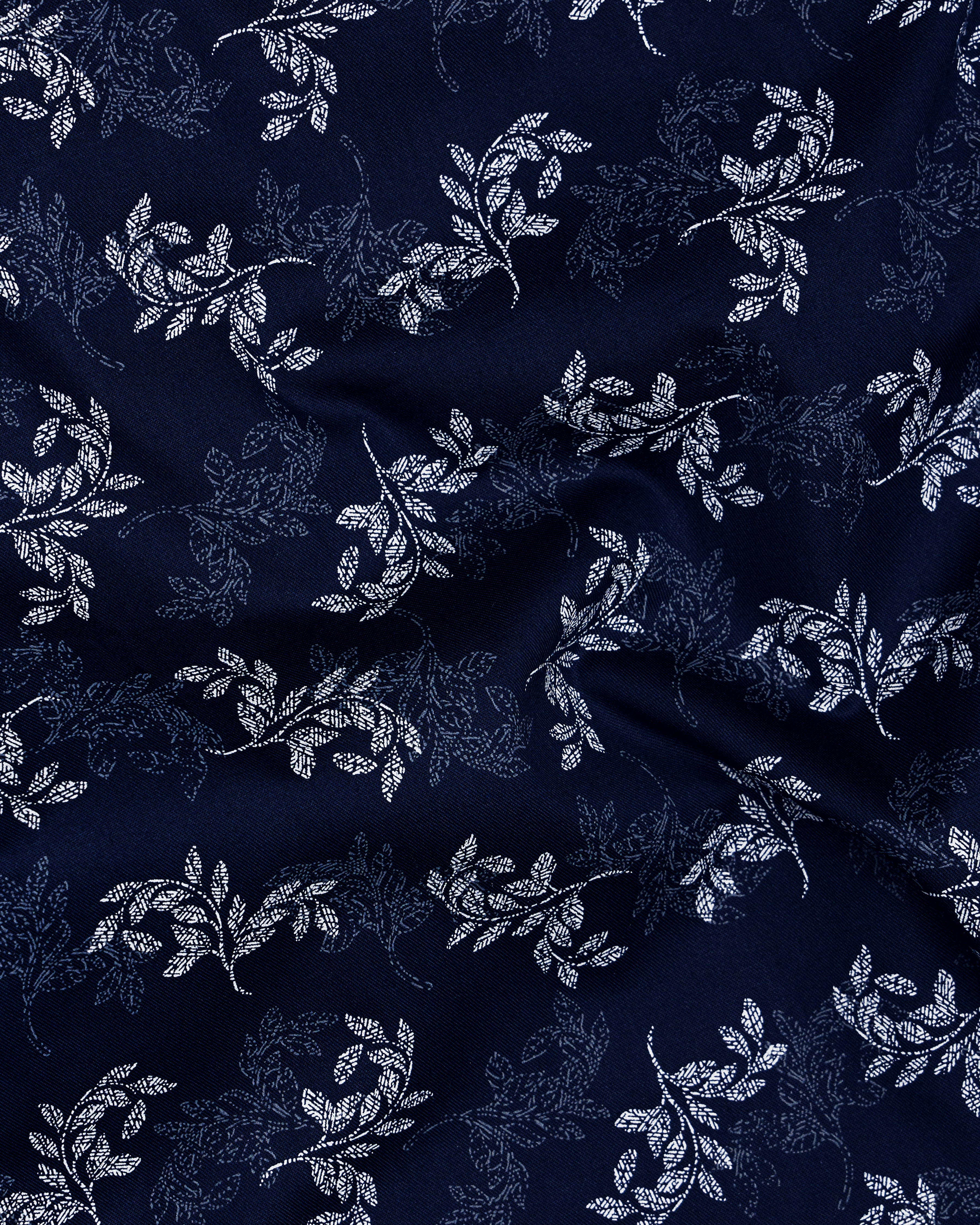 Baltic Blue With Ditsy Printed Super Soft Premium Cotton Shirt