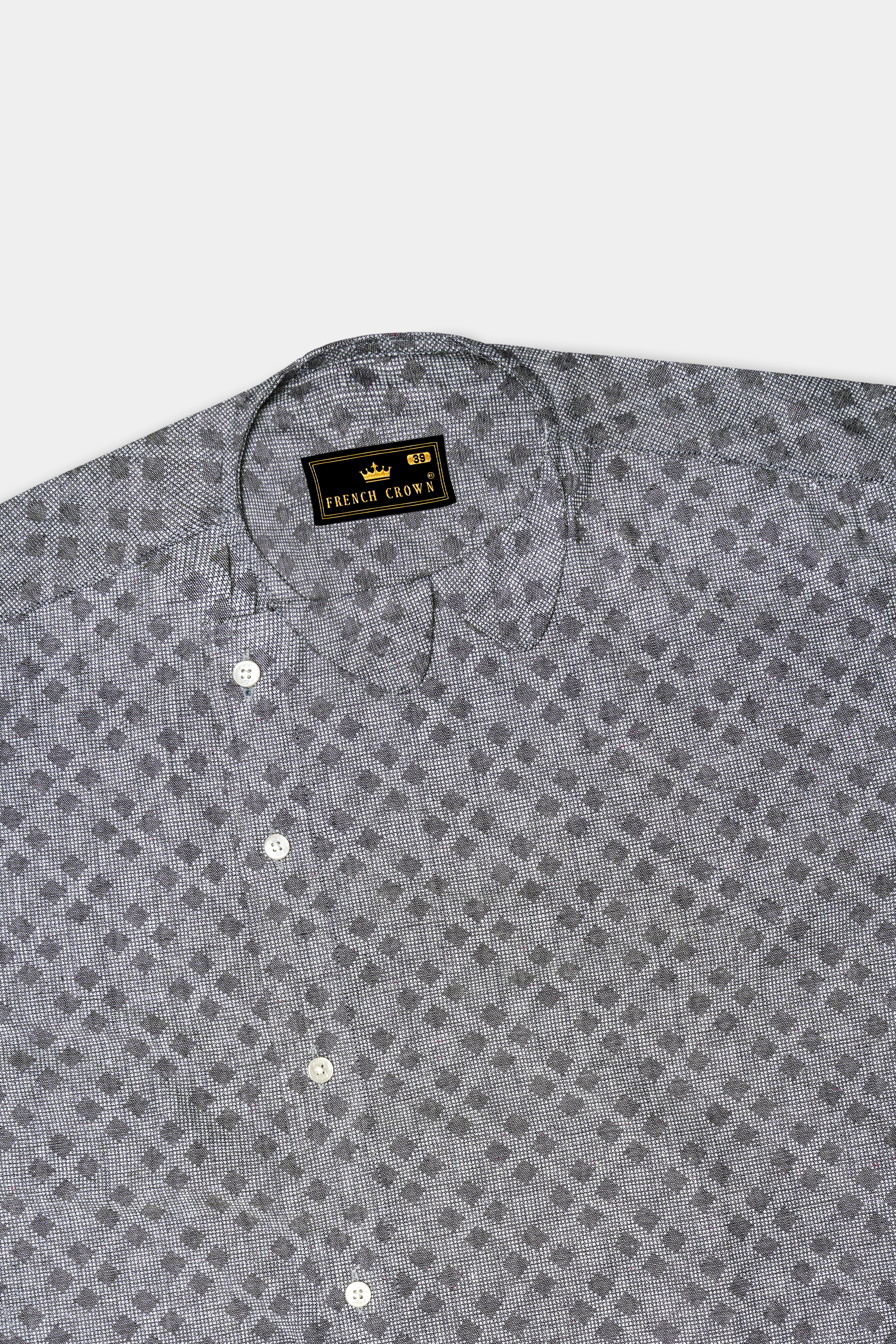 Regent Gray Dobby Textured Premium Giza Cotton Designer Shirt