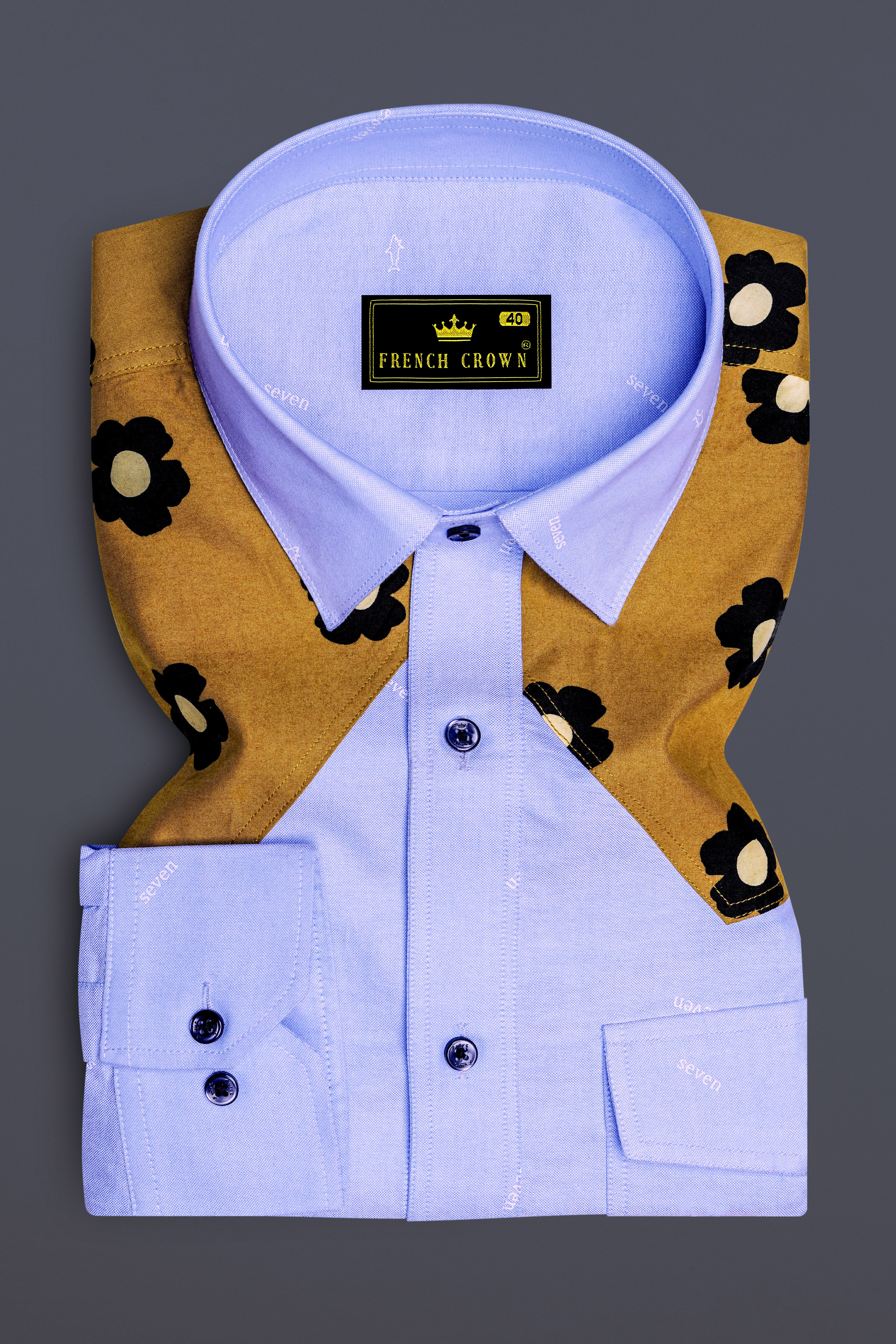 Perano Blue Royal Oxford Cowboy Style Designer Shirt