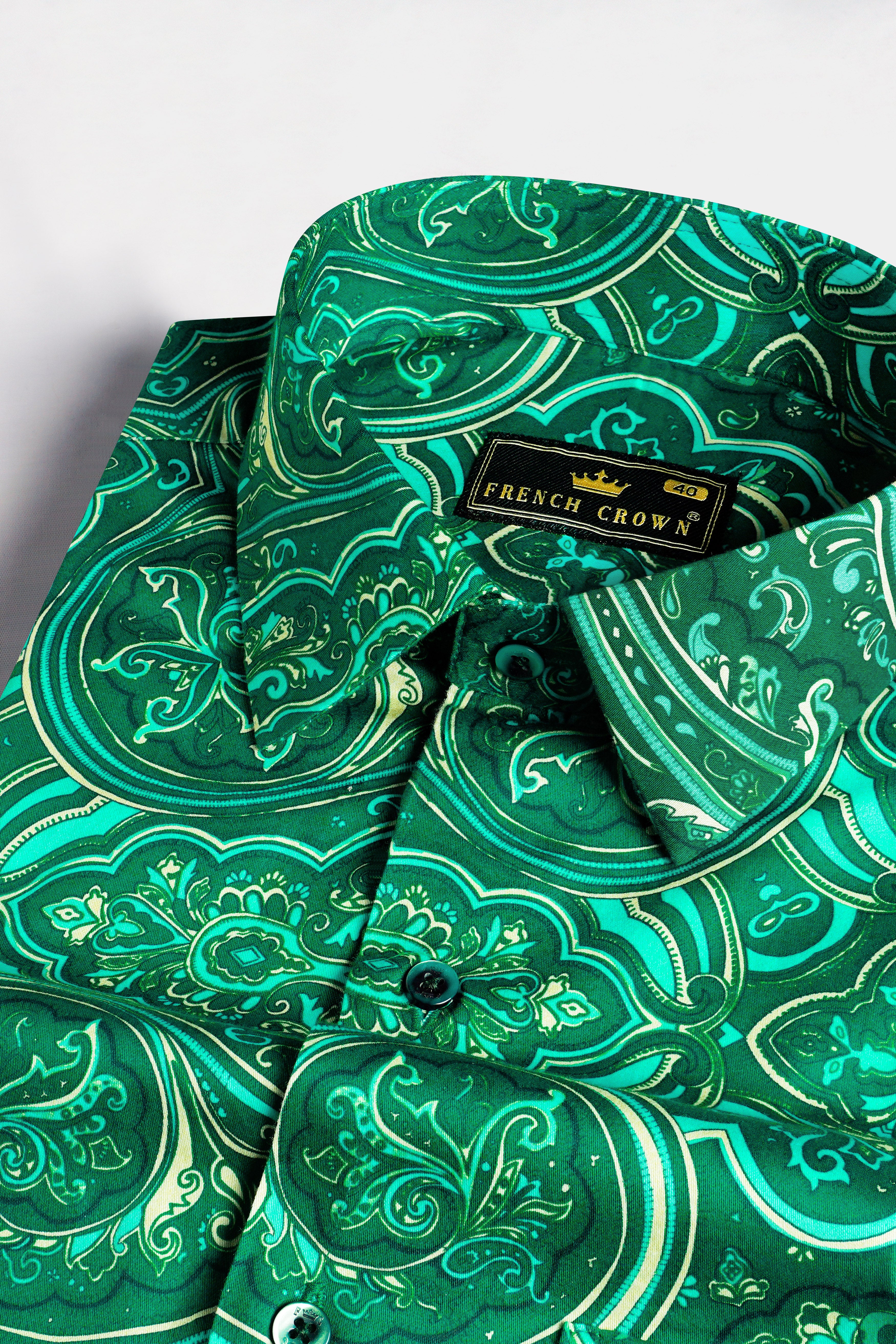 Dartmouth Green With Boho Printed Super Soft Premium Cotton Shirt