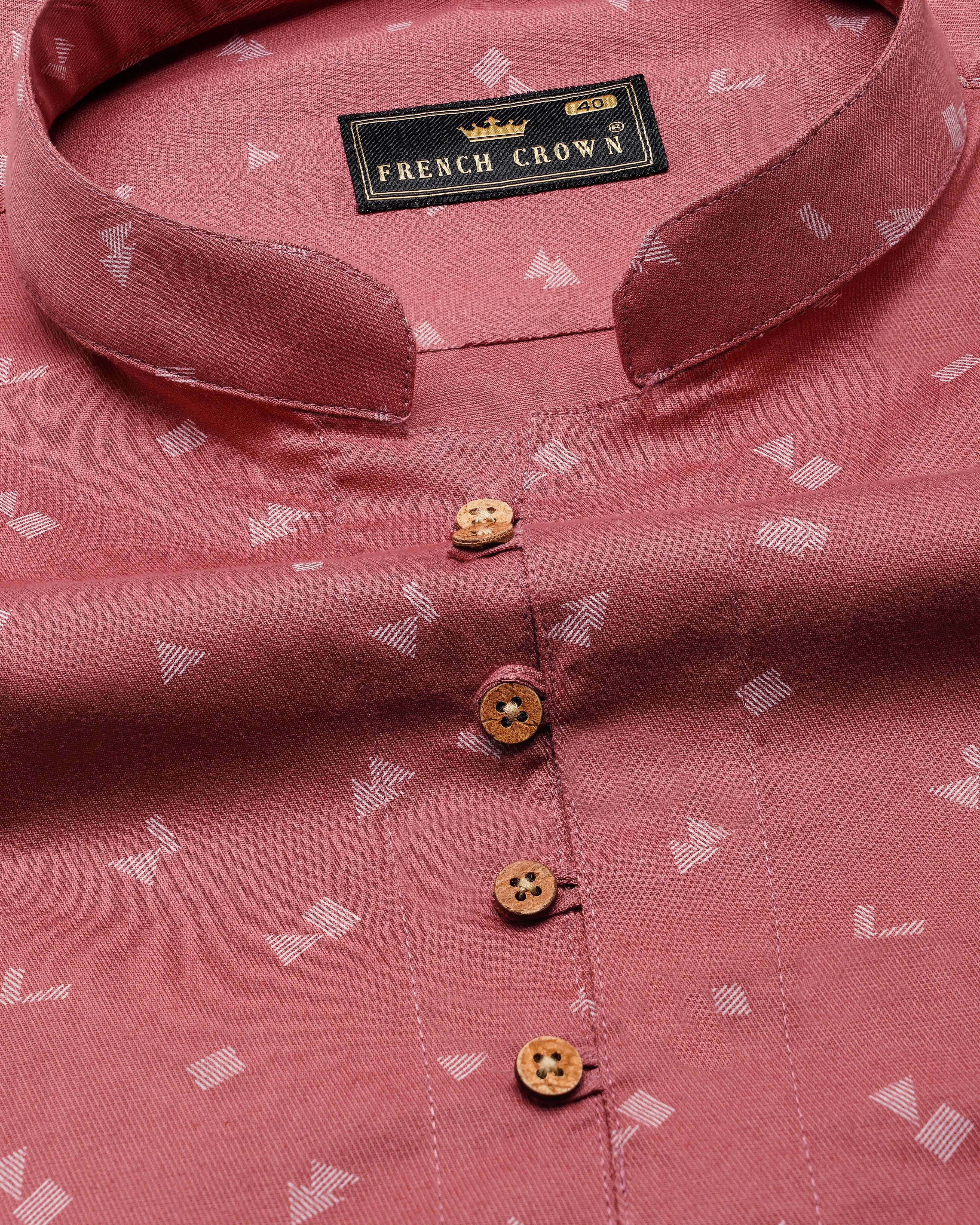 Clay Pink with White Textured Twill Premium Cotton Kurta Shirt 9874-KS-38, 9874-KS-H-38, 9874-KS-39, 9874-KS-H-39, 9874-KS-40, 9874-KS-H-40, 9874-KS-42, 9874-KS-H-42, 9874-KS-44, 9874-KS-H-44, 9874-KS-46, 9874-KS-H-46, 9874-KS-48, 9874-KS-H-48, 9874-KS-50, 9874-KS-H-50, 9874-KS-52, 9874-KS-H-52