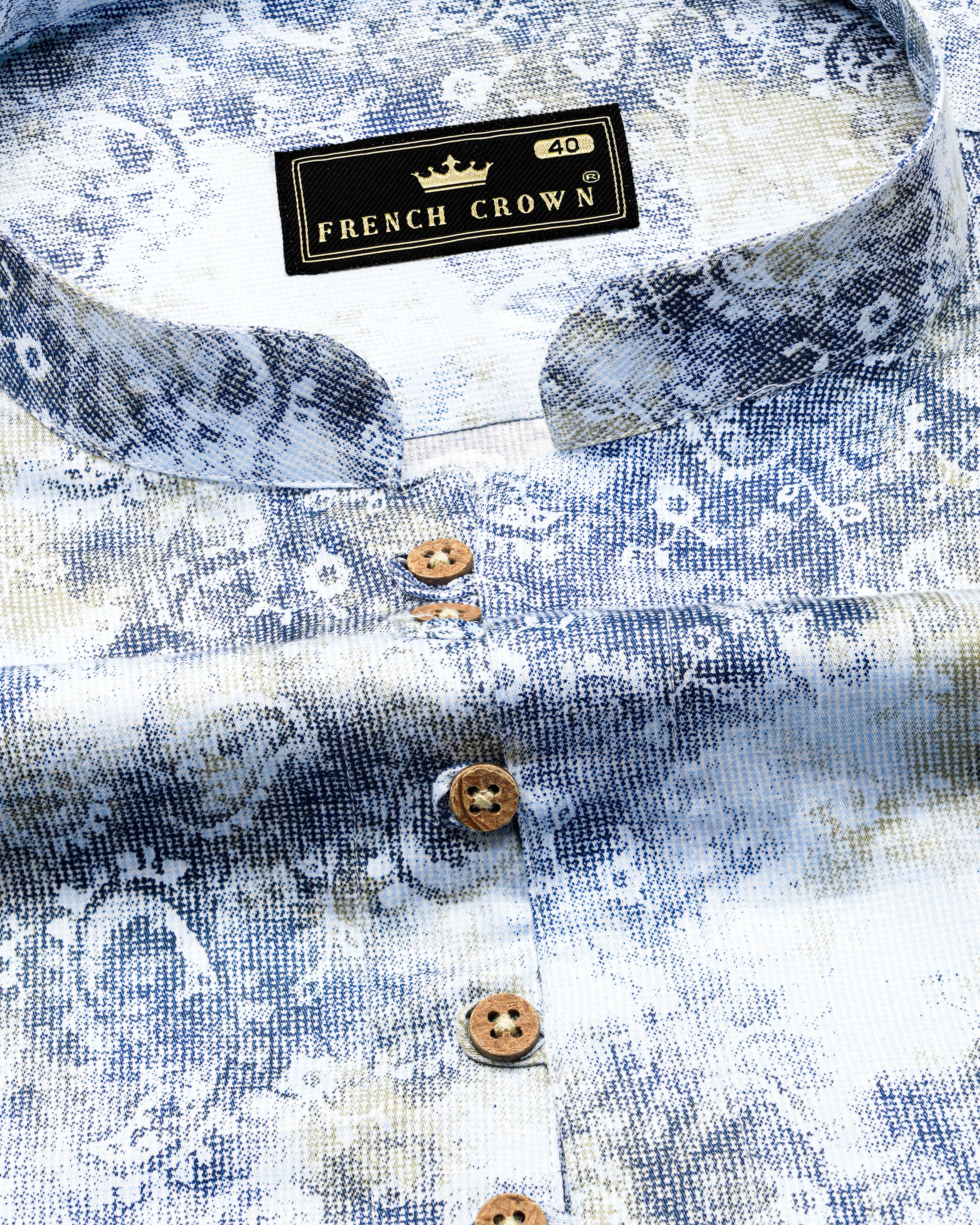 Bright White with Bison Hide Brown and East Bay Blue Paisley Printed Premium Cotton Kurta Shirt 9899-KS-38, 9899-KS-H-38, 9899-KS-39, 9899-KS-H-39, 9899-KS-40, 9899-KS-H-40, 9899-KS-42, 9899-KS-H-42, 9899-KS-44, 9899-KS-H-44, 9899-KS-46, 9899-KS-H-46, 9899-KS-48, 9899-KS-H-48, 9899-KS-50, 9899-KS-H-50, 9899-KS-52, 9899-KS-H-52