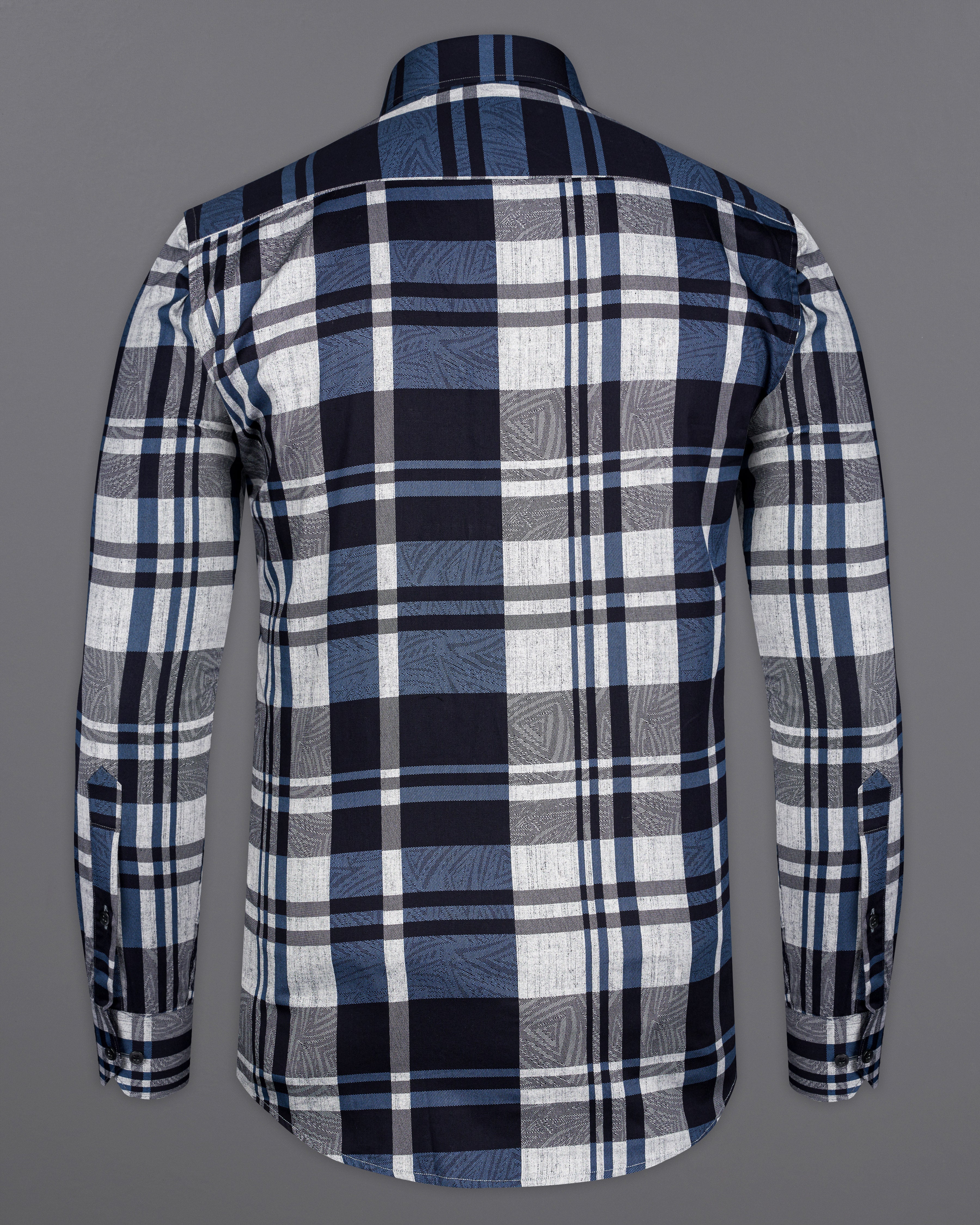 Chambray Blue and White Checkered Premium Cotton Shirt 9939-BLK-38, 9939-BLK-H-38, 9939-BLK-39, 9939-BLK-H-39, 9939-BLK-40, 9939-BLK-H-40, 9939-BLK-42, 9939-BLK-H-42, 9939-BLK-44, 9939-BLK-H-44, 9939-BLK-46, 9939-BLK-H-46, 9939-BLK-48, 9939-BLK-H-48, 9939-BLK-50, 9939-BLK-H-50, 9939-BLK-52, 9939-BLK-H-52