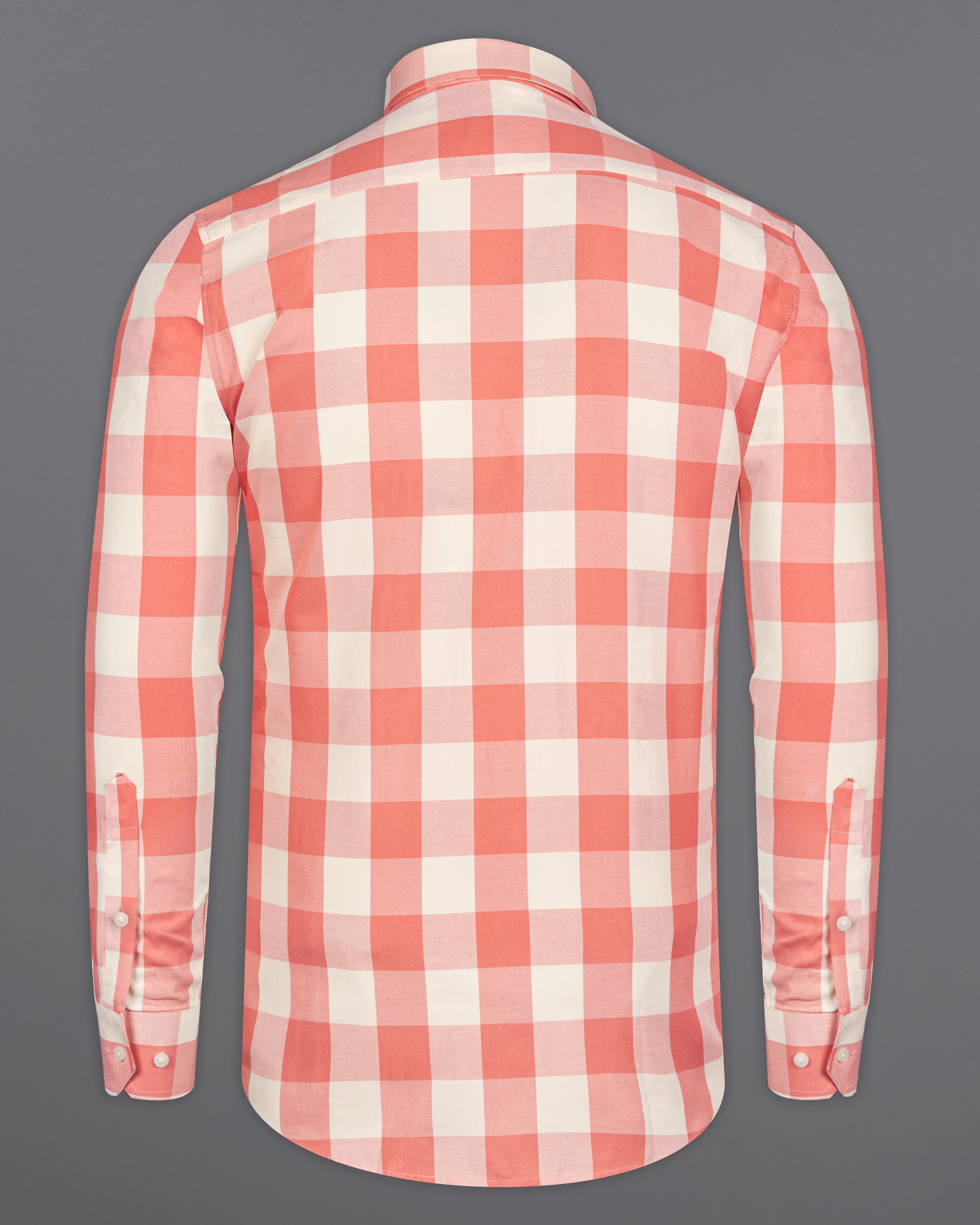 Geraldine Peach with Albescent Cream Twill Checked Premium Cotton Shirt 9946-BD-38, 9946-BD-H-38, 9946-BD-39, 9946-BD-H-39, 9946-BD-40, 9946-BD-H-40, 9946-BD-42, 9946-BD-H-42, 9946-BD-44, 9946-BD-H-44, 9946-BD-46, 9946-BD-H-46, 9946-BD-48, 9946-BD-H-48, 9946-BD-50, 9946-BD-H-50, 9946-BD-52, 9946-BD-H-52\