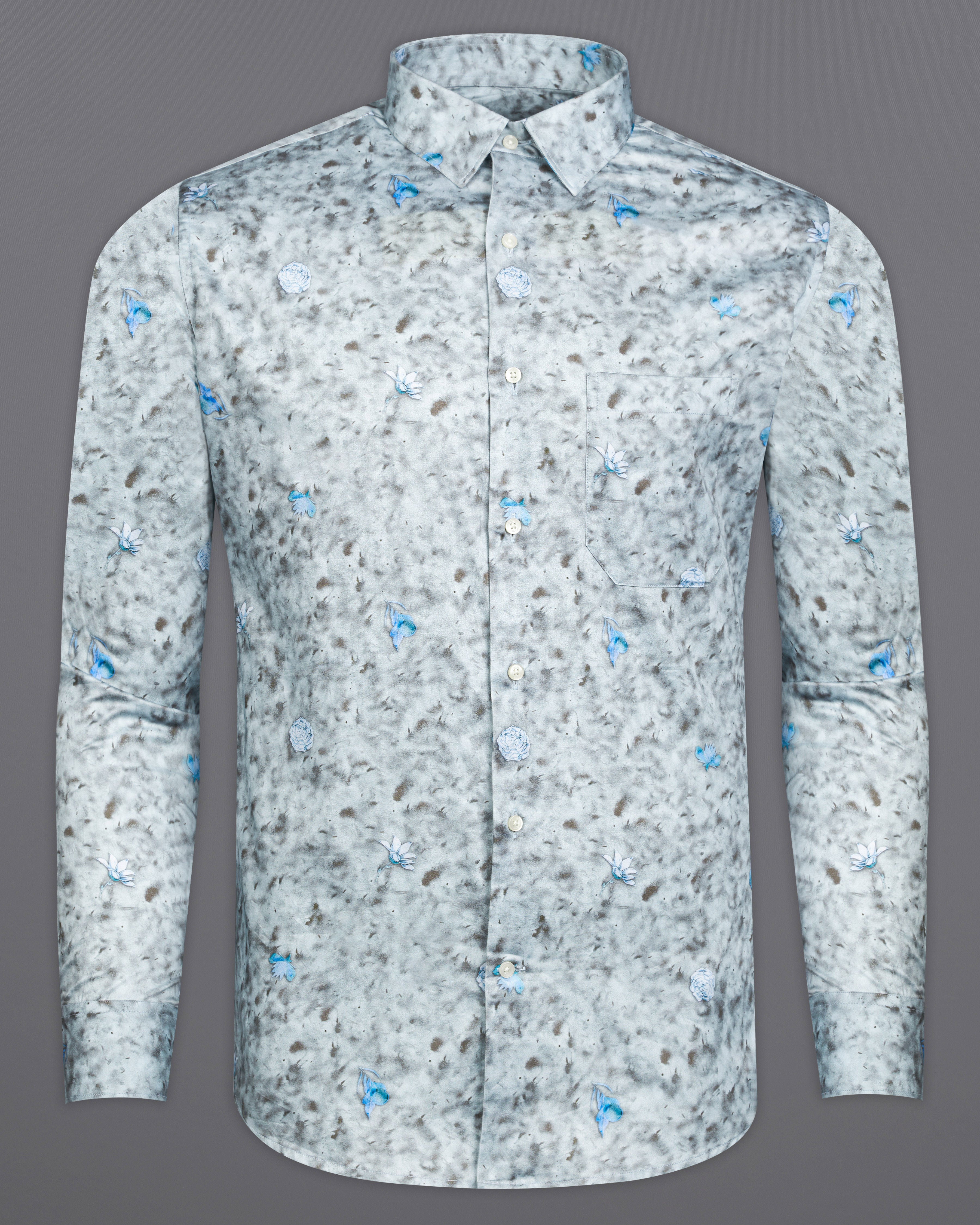 Botticelli Gray Printed Super Soft Premium Cotton Shirt 9982-38, 9982-H-38, 9982-39, 9982-H-39, 9982-40, 9982-H-40, 9982-42, 9982-H-42, 9982-44, 9982-H-44, 9982-46, 9982-H-46, 9982-48, 9982-H-48, 9982-50, 9982-H-50, 9982-52, 9982-H-52