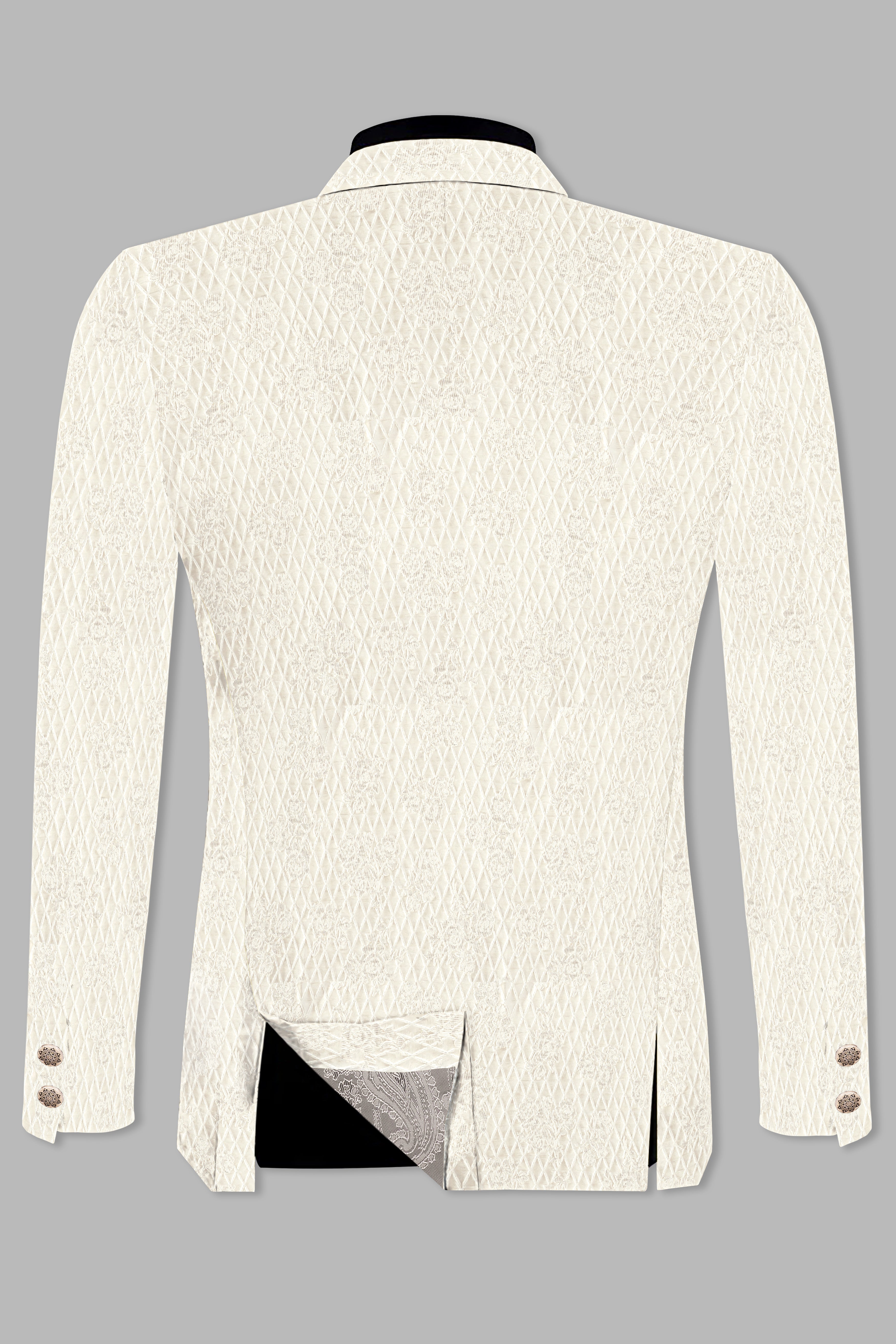 Ebb Cream Trellis Jacquard Weave Cross Buttoned Bandhgala Jodhpuri BL3521-CBG-36, BL3521-CBG-38, BL3521-CBG-40, BL3521-CBG-42, BL3521-CBG-44, BL3521-CBG-46, BL3521-CBG-52, BL3521-CBG-50, BL3521-CBG-52, BL3521-CBG-54, BL3521-CBG-56, BL3521-CBG-58, BL3521-CBG-60