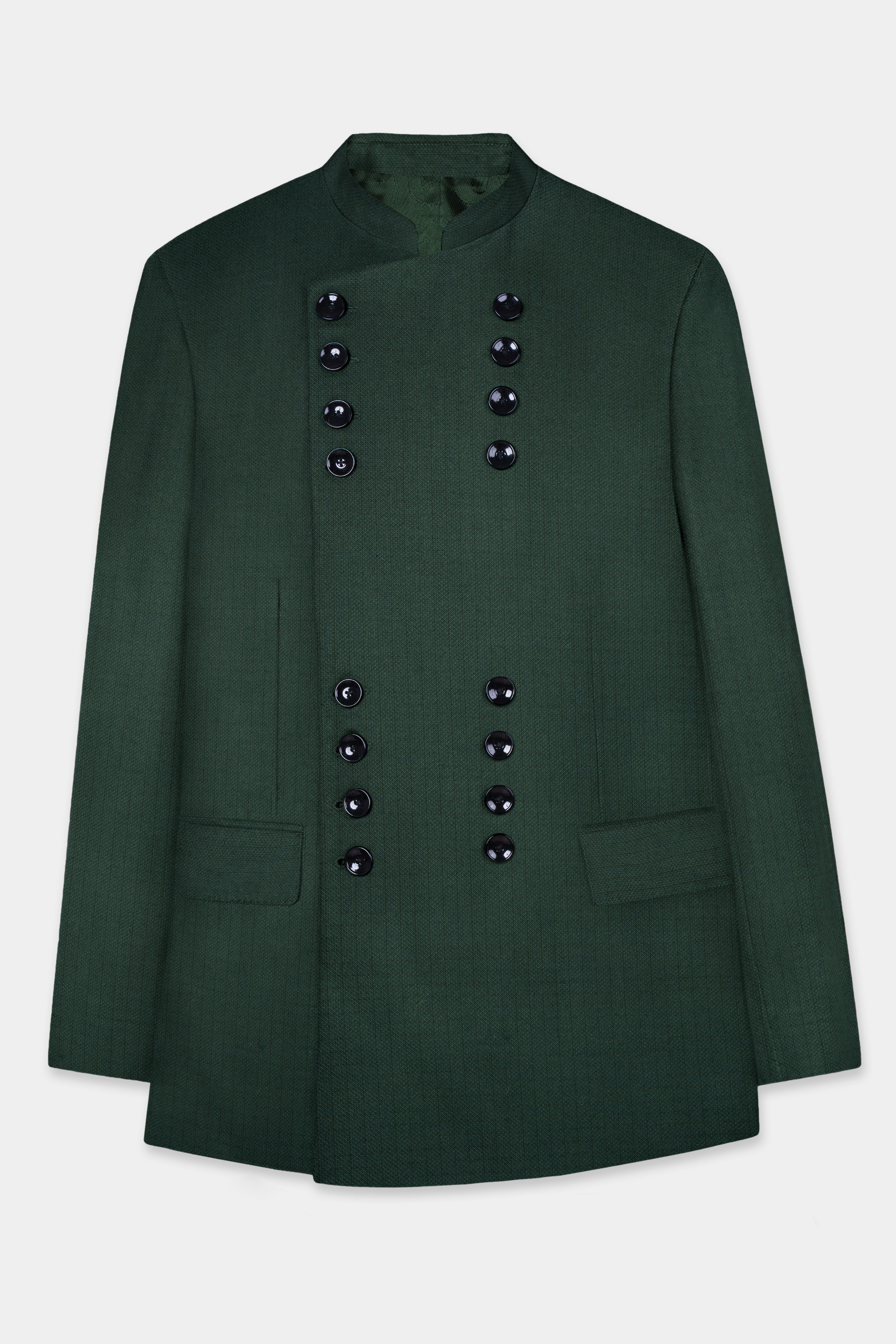 Everglade Green Micro Checkered Wool Rich Blazer