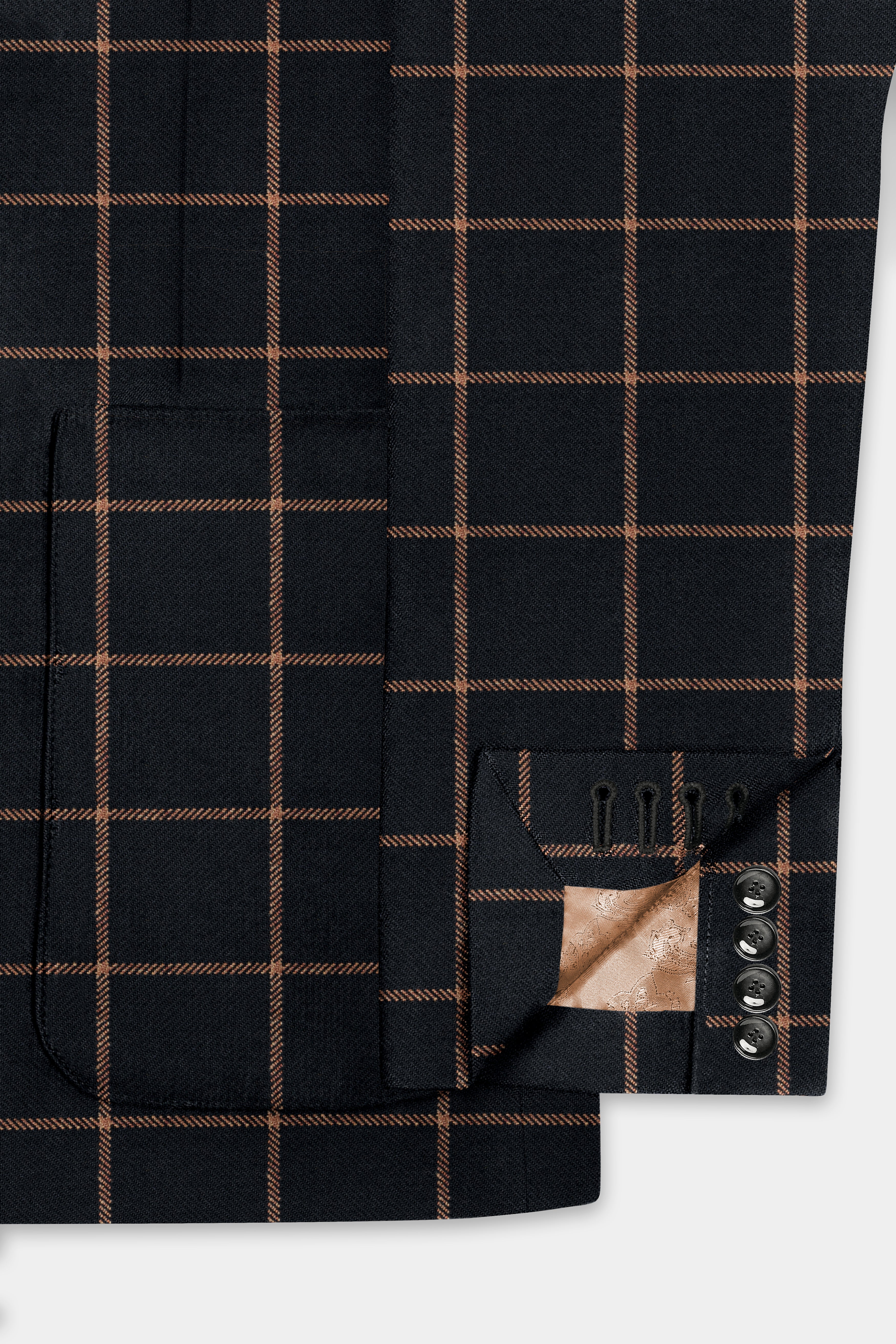 Jade Black with Potters Orange Windowpane Tweed Blazer