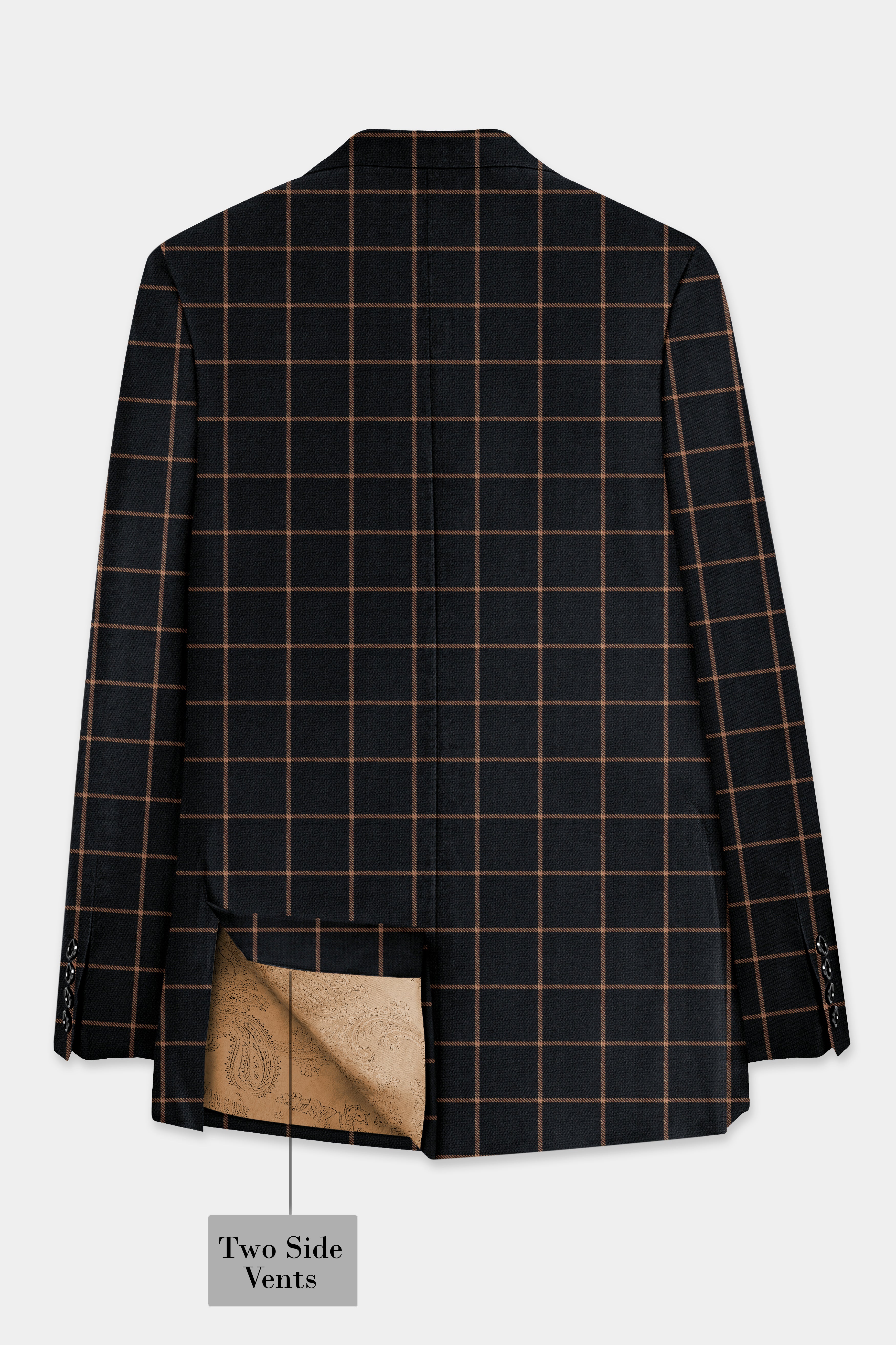 Jade Black with Potters Orange Windowpane Tweed Blazer