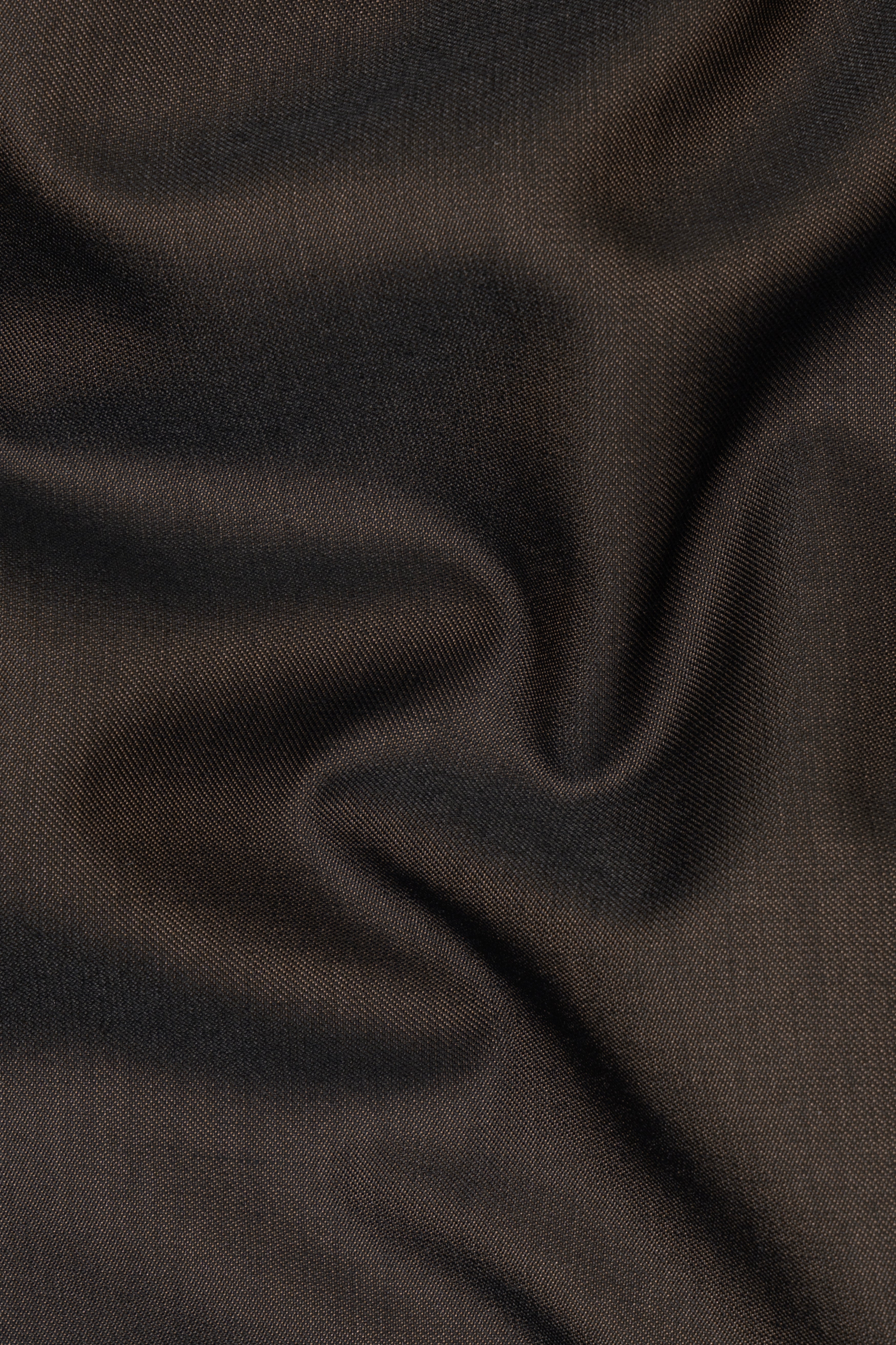 Eclipse Brown Textured Wool Blend Double Breasted Blazer
