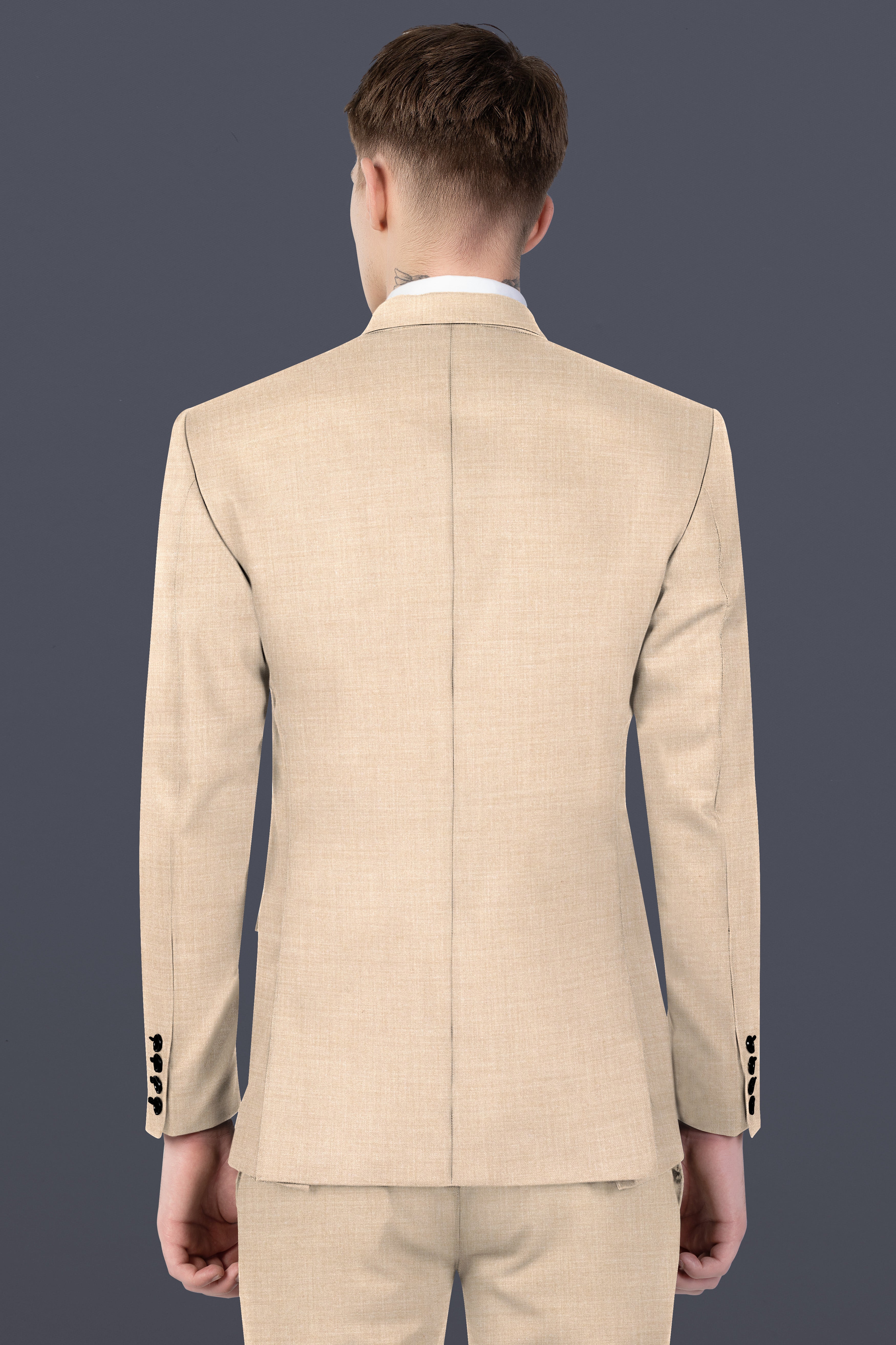 Vanilla Cream Wool Blend Single Breasted Blazer