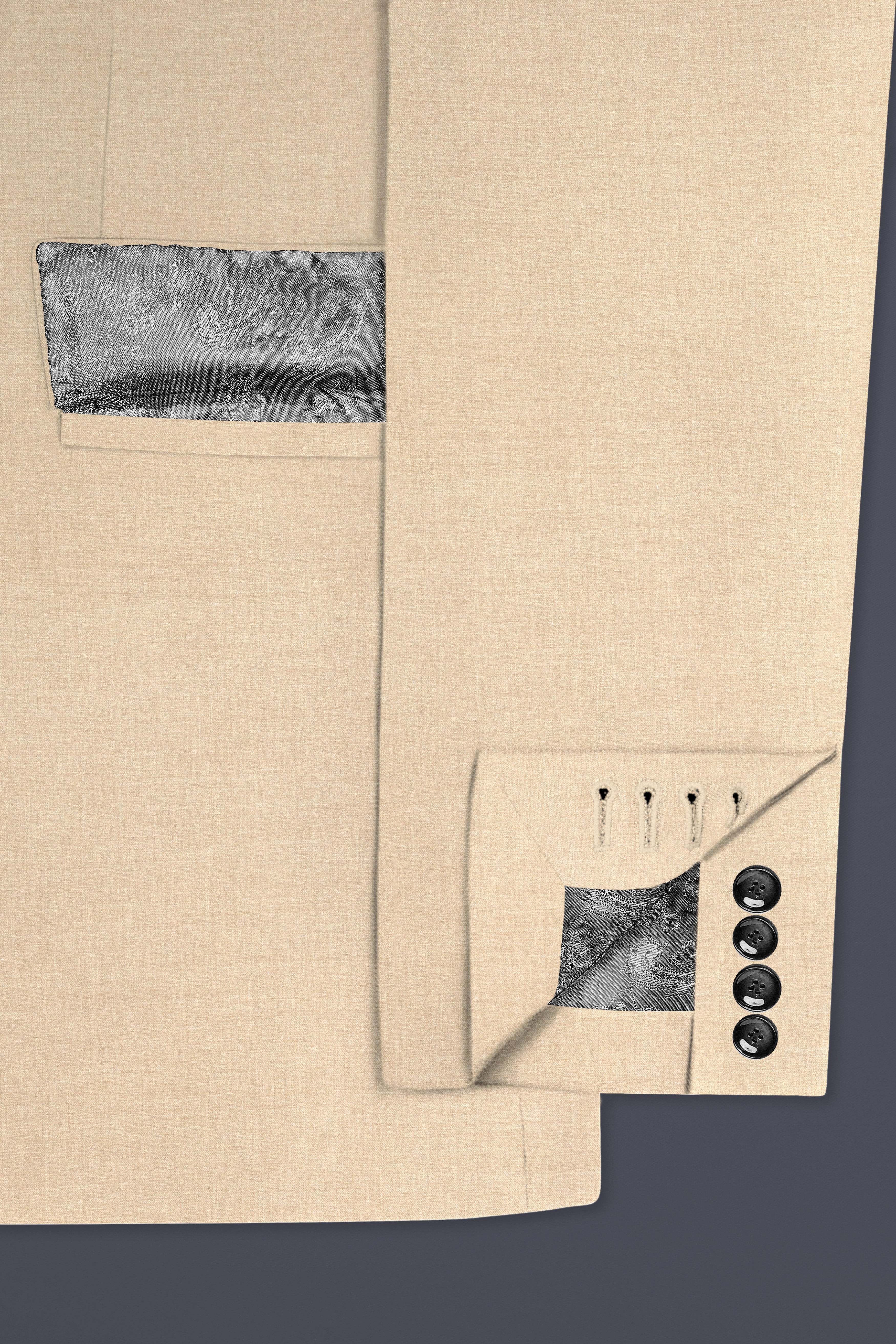 Vanilla Cream Wool Blend Single Breasted Blazer